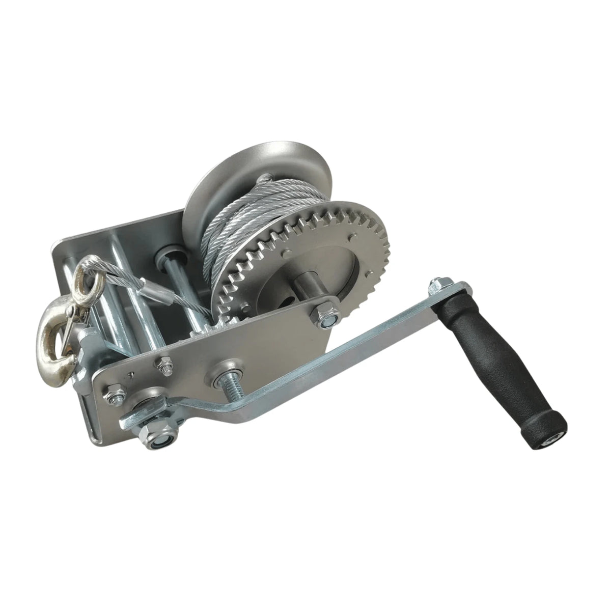 image of 2 Gear Heavy Duty Hand Winch with Steel Cable HW3500-2G-SC