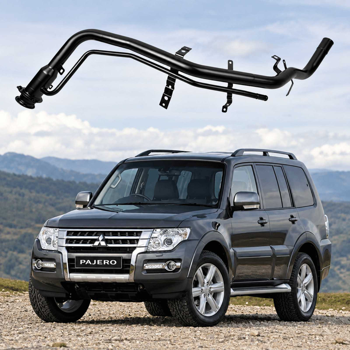 Image of Mitsubishi Pajero fuel filler neck pipe, part number MR959776