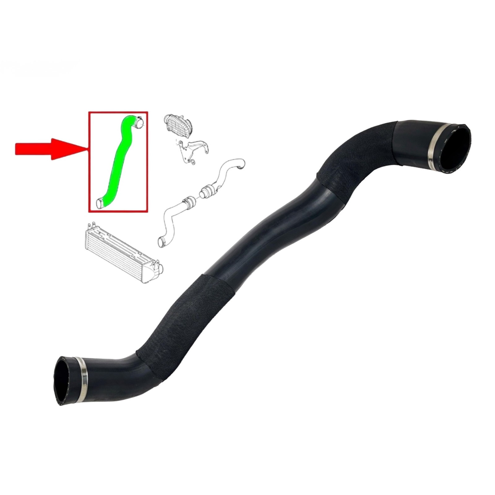 Right Intercooler Hose Intake Pipe For Land Rover Discovery 3 & 4 (L319) 2.7 TDV6 –  PNH500025 | Turbo Charger Hose Replacement
