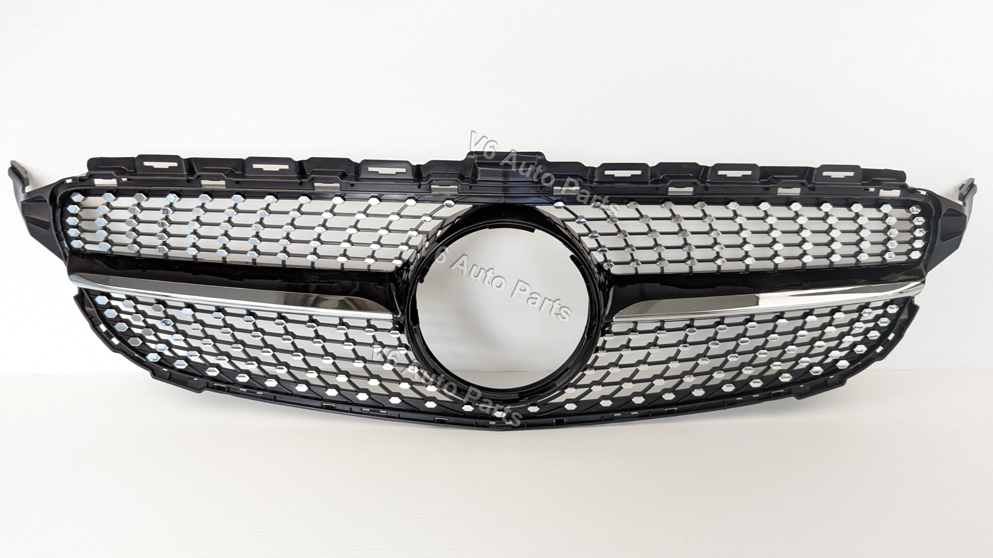 Frontkühler Black Diamond Grille für 2014–2018 Mercedes Benz C-Klasse W205 C200 C220 C250 Sports 