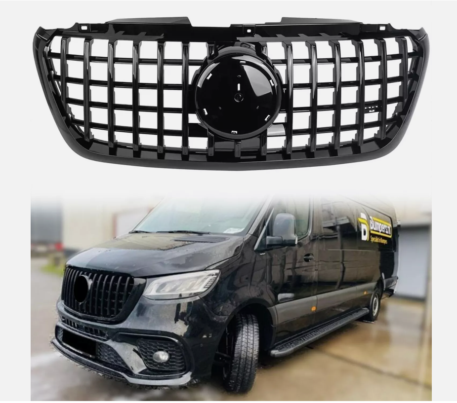 For Mercedes Sprinter W907 315 Replacement Front Bumper Grille Panamericana Facelift 2018-24