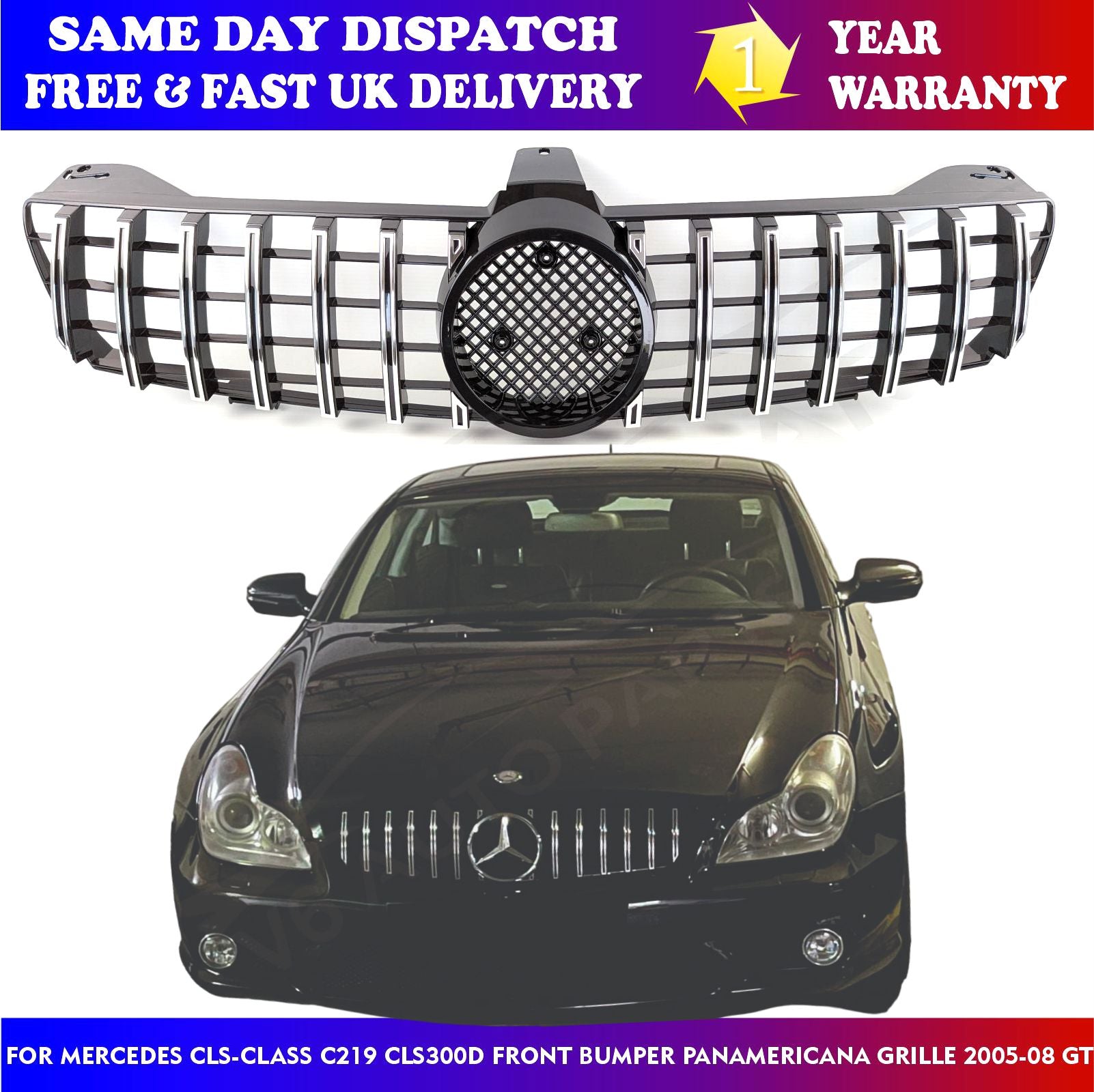 For Mercedes CLS-Class C219 CLS300d front Bumper Panamericana Grille 2005-08 GT