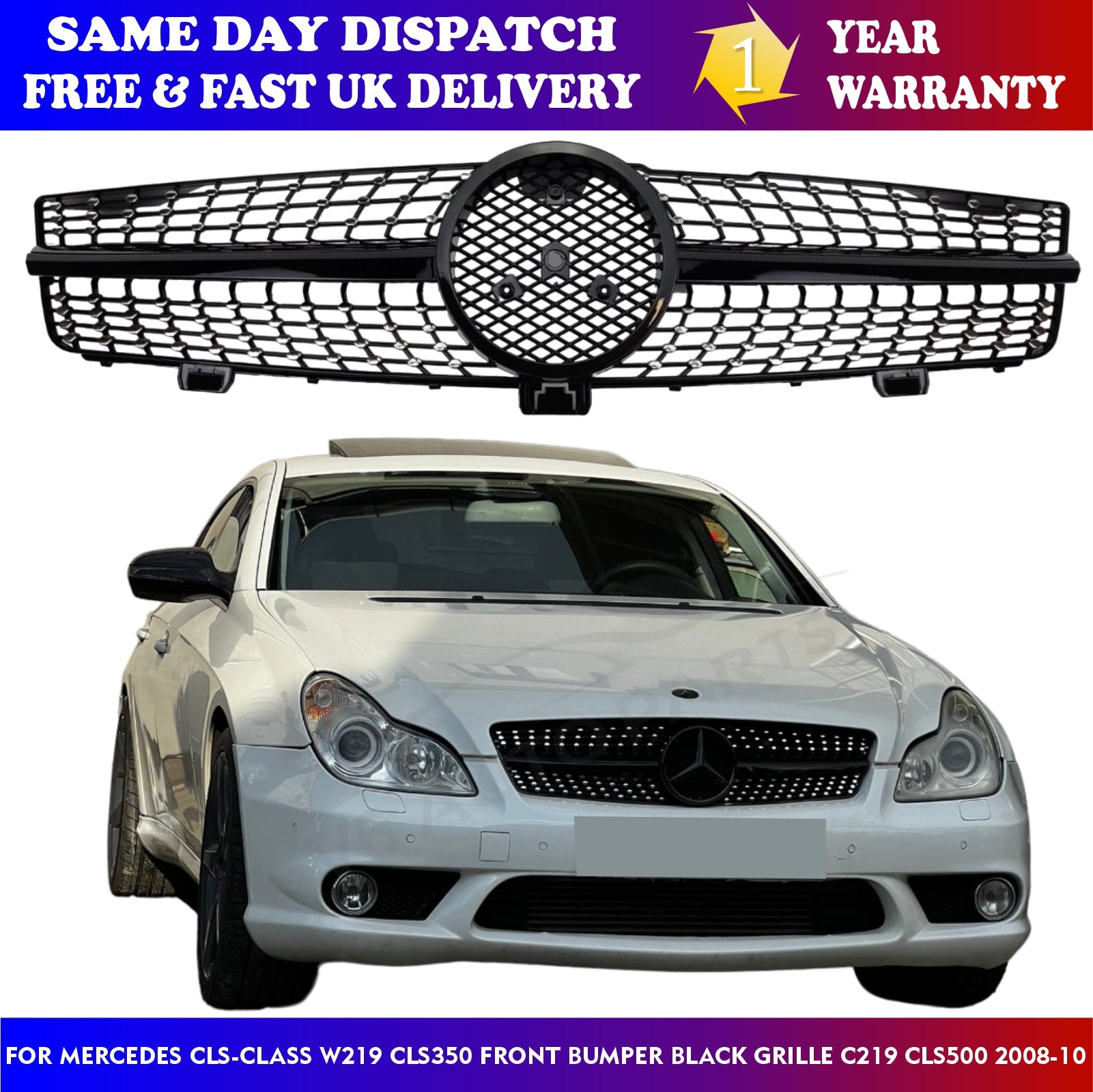 For Mercedes CLS-Class W219 C219 CLS500 CLS55 AMG Front Radiator Grille 2008-10