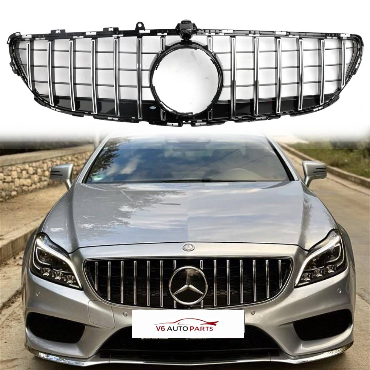 For Mercedes CLS W218 (2014‑2018) Front Radiator Grille – Panamericana AMG Style for CLS350
