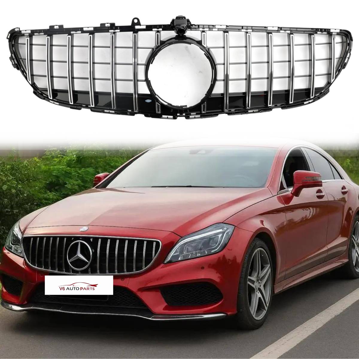 For Mercedes CLS W218 (2014‑2018) Front Radiator Grille – Panamericana AMG Style for CLS350