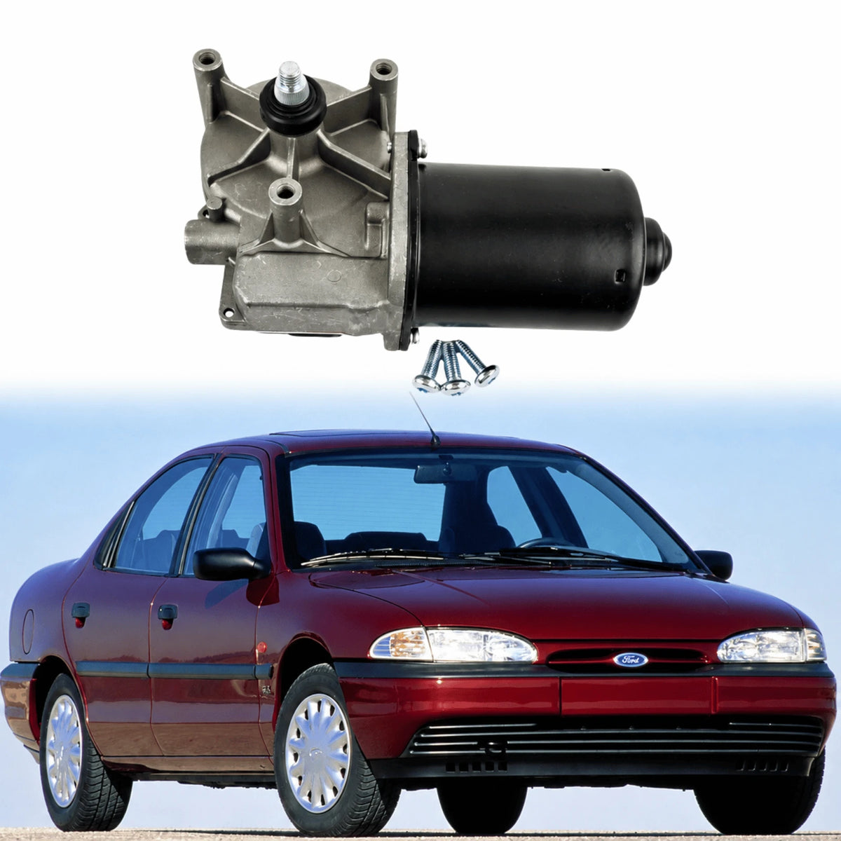image of Ford Transit TT9 front window wiper motor assembly 2006-2014 part number XS7117B571AA