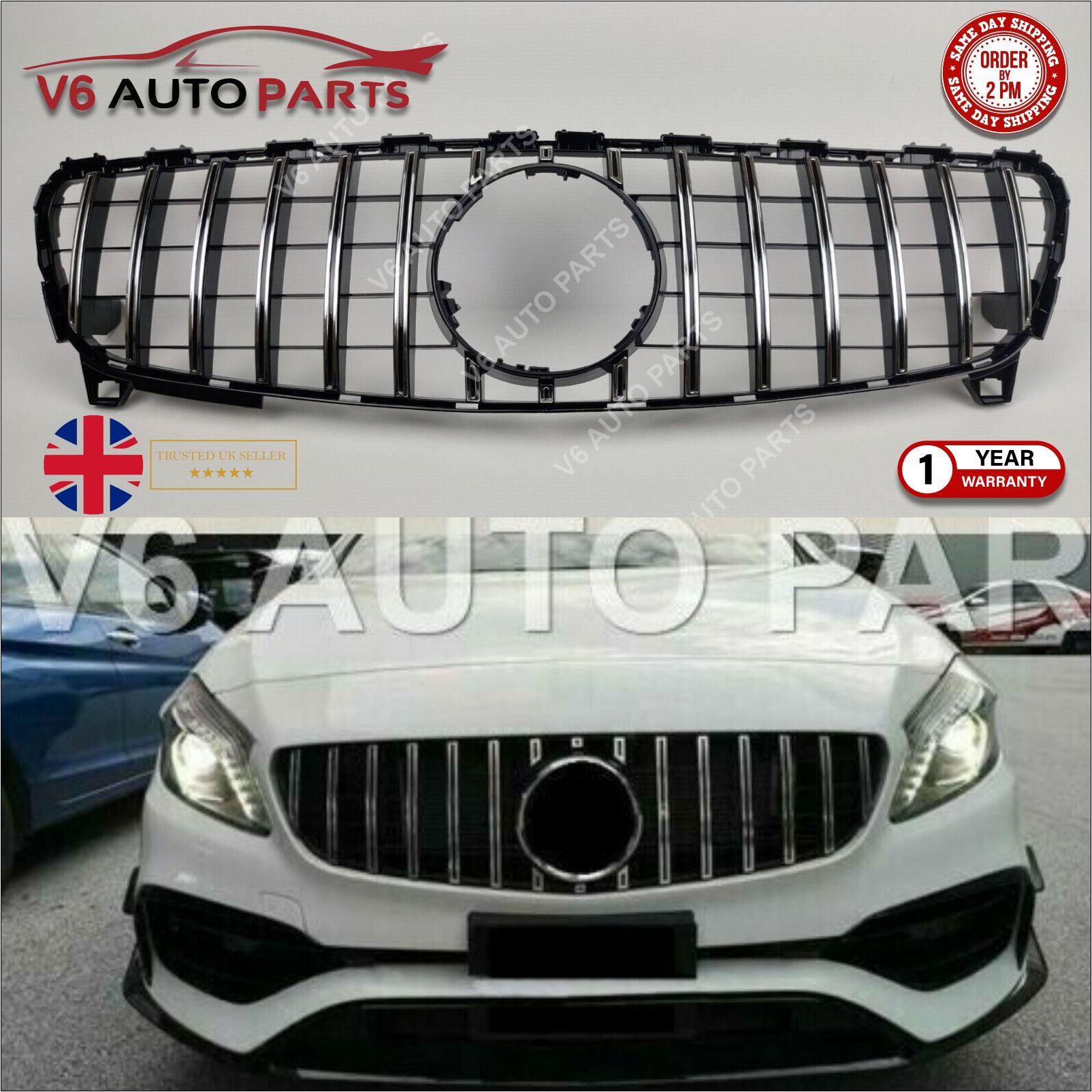 For Mercedes A-Class W176 A250 A180 Front Radiator Grille AMG Facelift 2015-2018