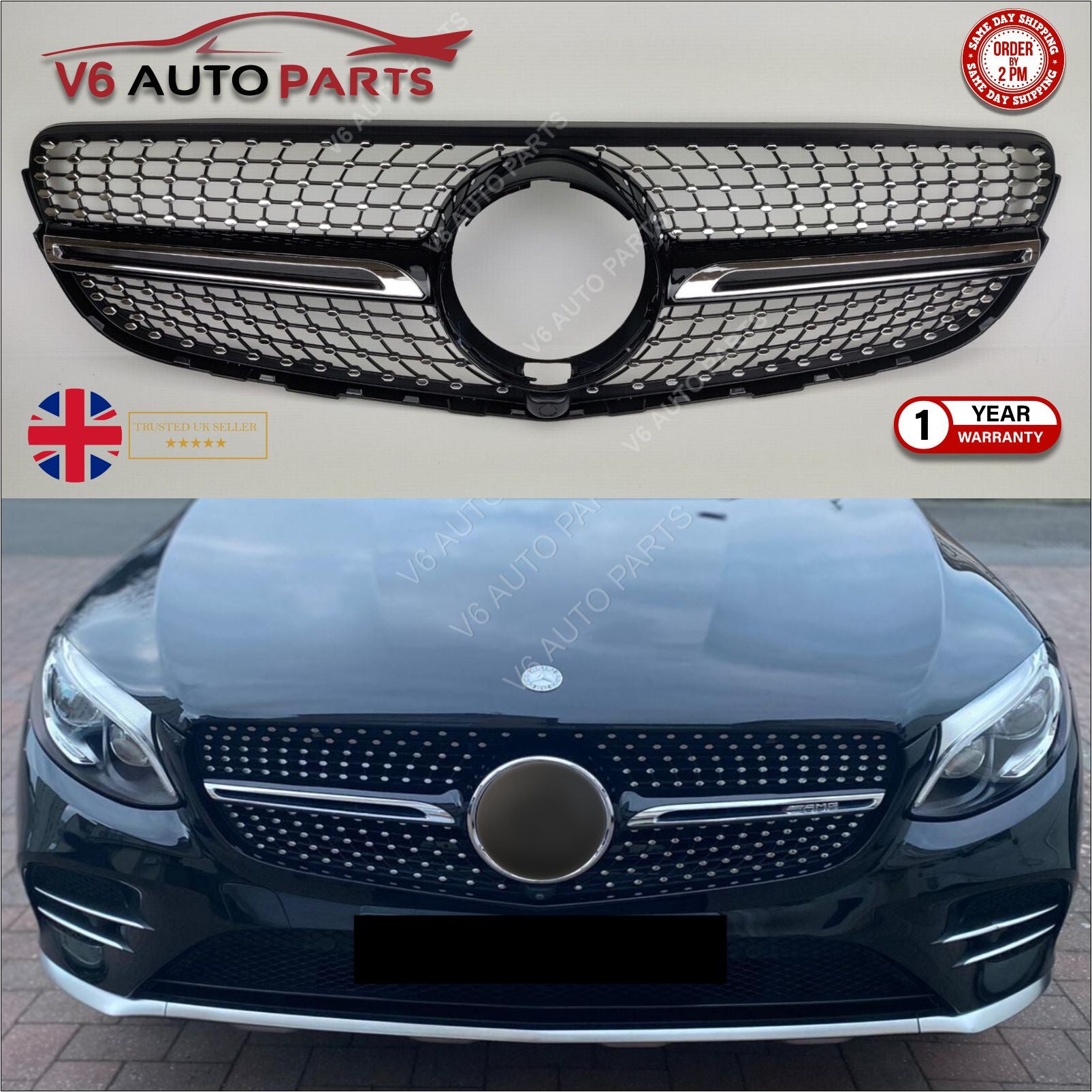 For Mercedes GLC-Class X253 GLC400 GLC450 Coupe Front Bumper Grille AMG 2015-19