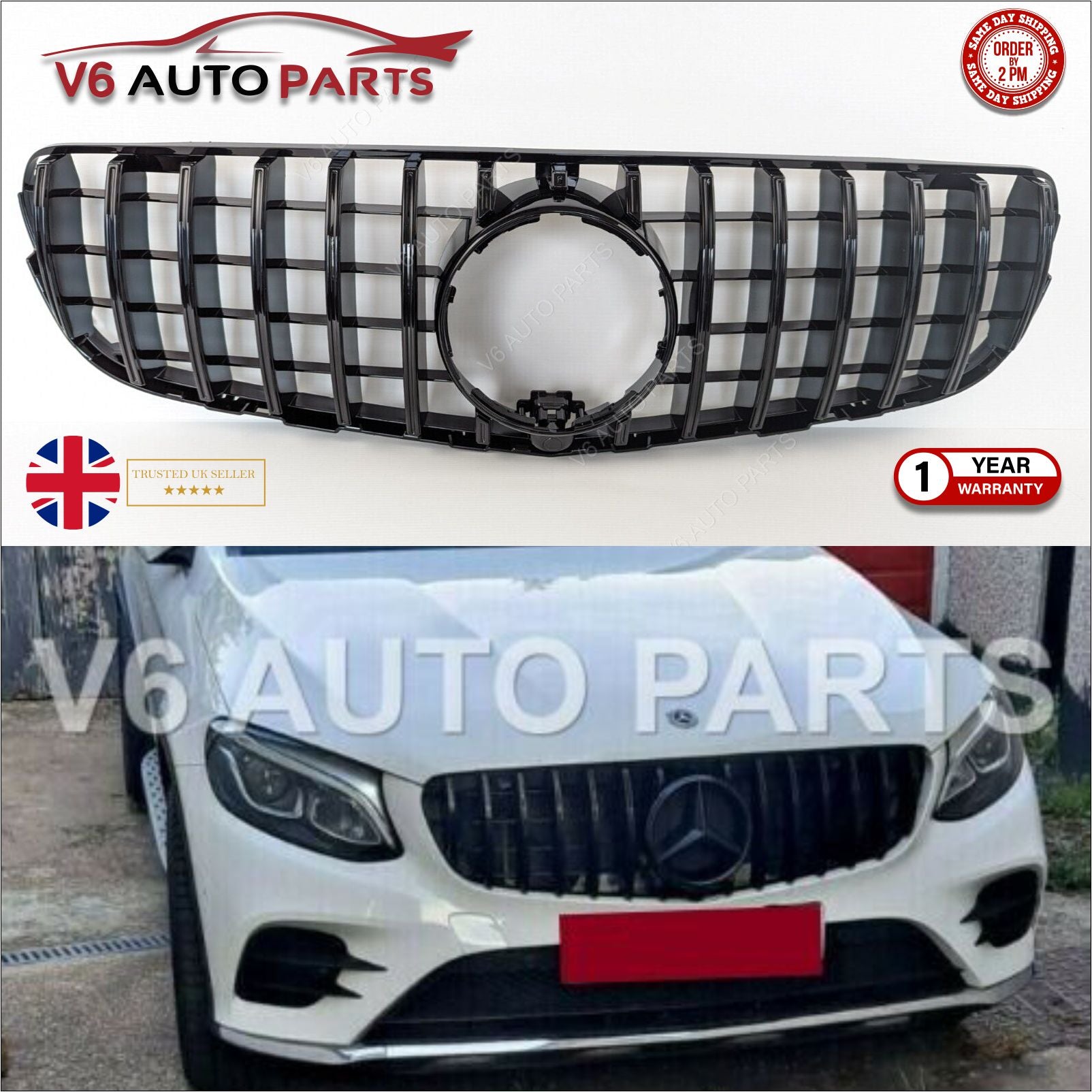 For Mercedes GLC-Class W253 GLC300 Front Bumper Grille Panamericana AMG 2015-19