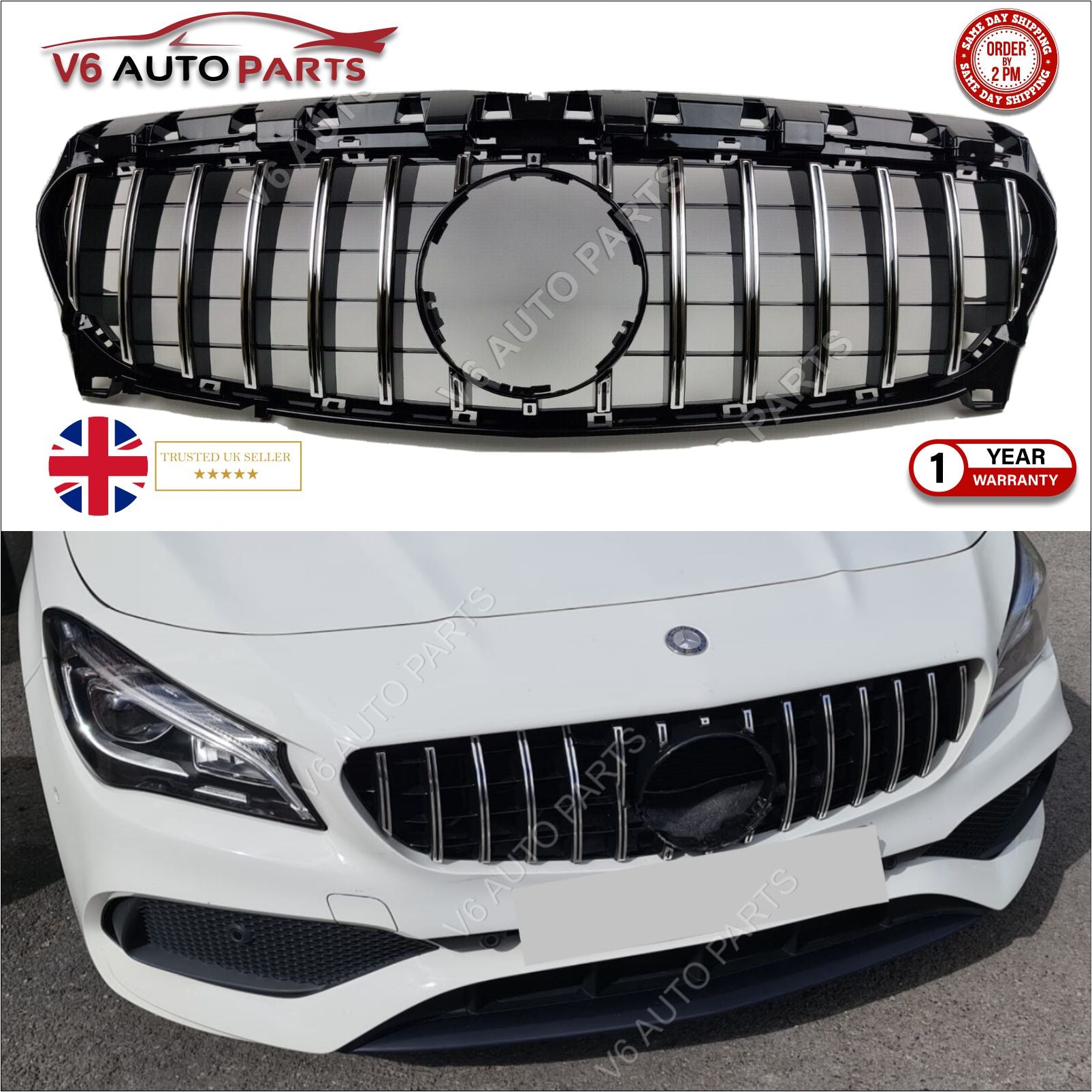 For Mercedes CLA-Class R117 Grill Front Radiator Grille 2017-19 GT Panamericana