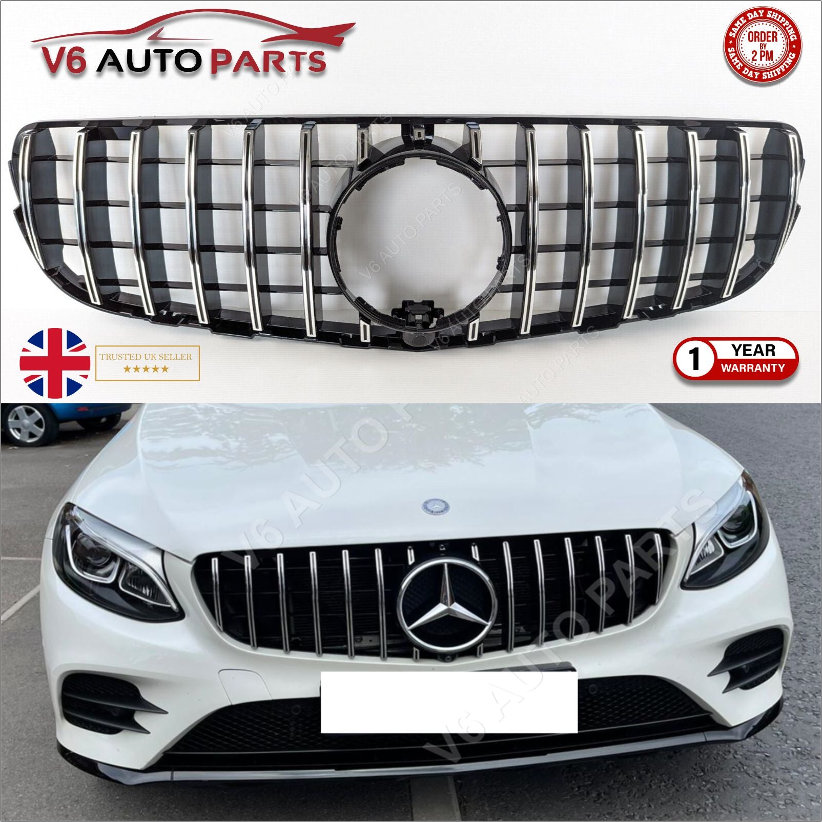 For Mercedes GLC-Class X253 GLC220 300 GT 43 Grill Front Radiator Grille 2015-19