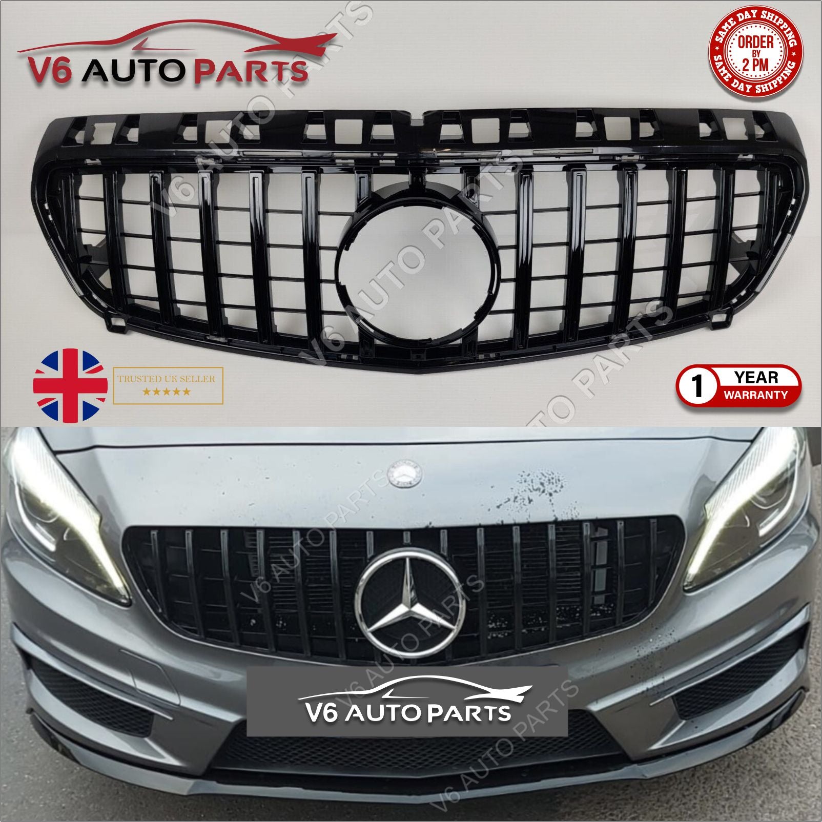 For Mercedes A-Class W176 AMG A250 Front Radiator Grille Panamericana Grill 2012-15