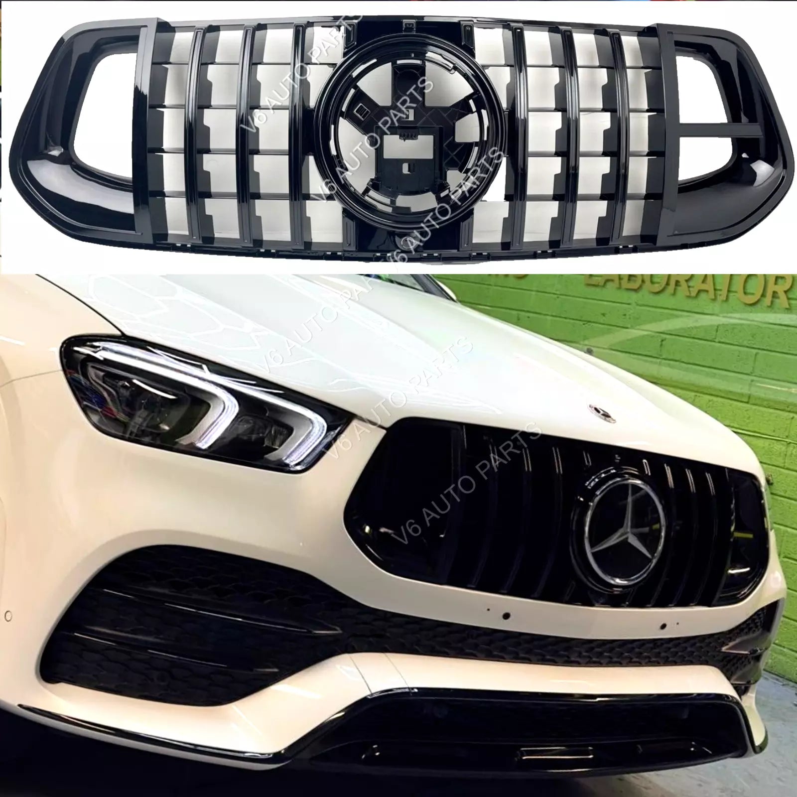 For Mercedes GLE-Class C167 Replacement Front GT Grille Brabus Black 2019- 2023 Panamericana