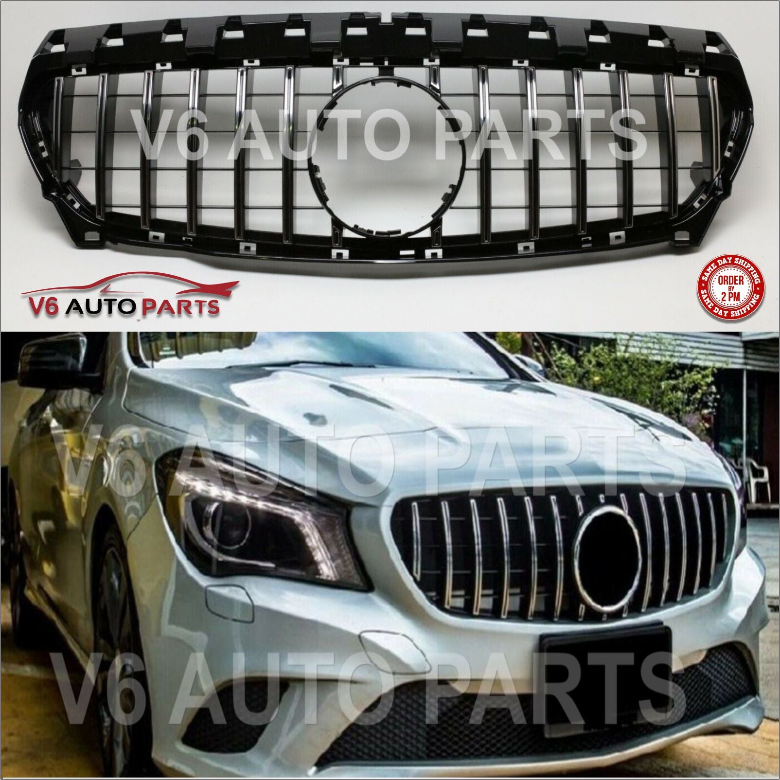 For Mercedes CLA-Class W117 Grill 200 180d Front Radiator Grille 2013-17 GT AMG