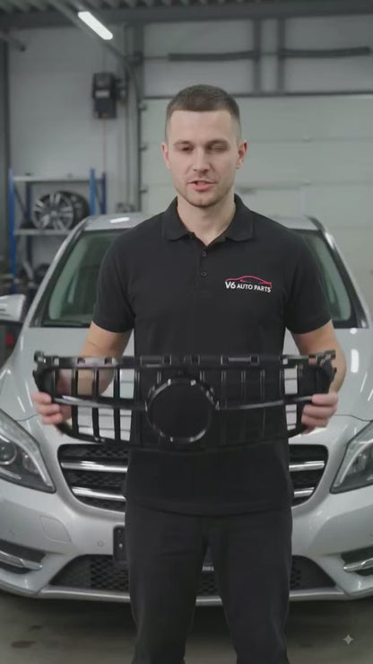 Mercedes-Benz B-Class W246 B200 GT Style Gloss Black Front Bumper Mesh Grille (2011–2014)