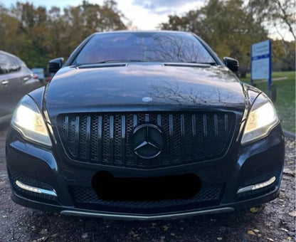 Front Grille Emblem Badge Black Star Logo for Mercedes C250 B, E220, CLA, SLK, R, M-Class