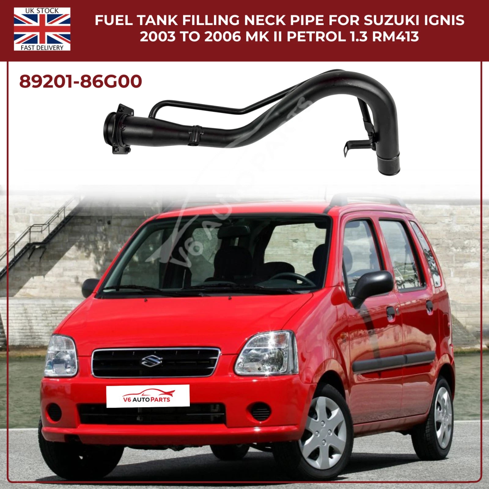 Fuel Tank Filler Neck Pipe 89201-86G00 – Fits Suzuki Ignis MK2 (2003–2006) Petrol & Subaru Justy (2003–2008)