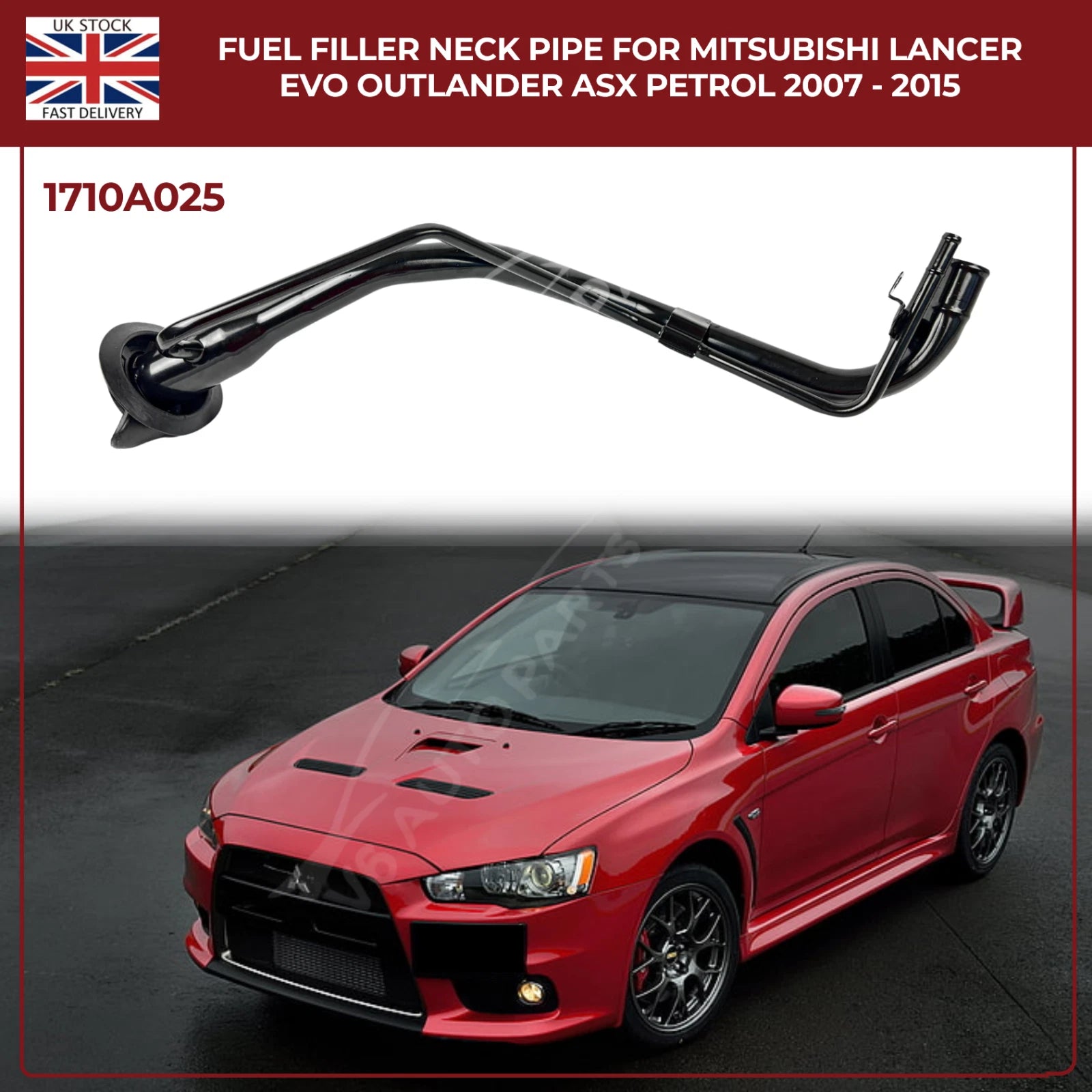 Fuel Filler Neck Pipe 1710A025 – Fits 2007–2015 Mitsubishi Lancer, Evo X, Outlander, ASX (Petrol, FWD/AWD, OEM Replacement)