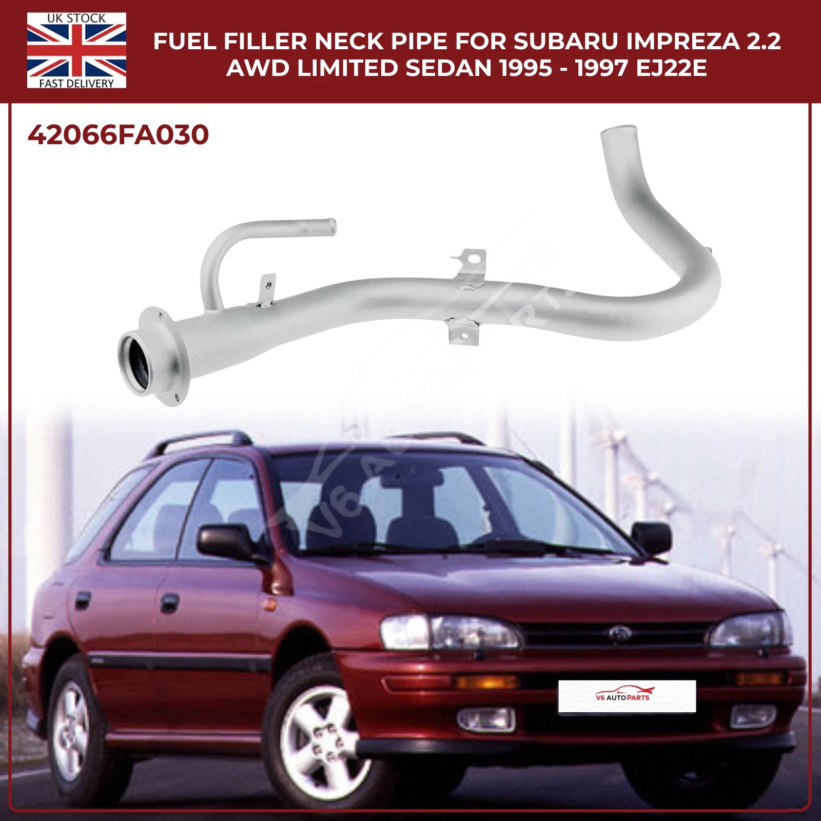 Petrol Fuel Filler Neck Pipe 42066FA030 – Fits Subaru Impreza 2.2L AWD (1995–1997) & Legacy 2.2 AWD (1995–1996)