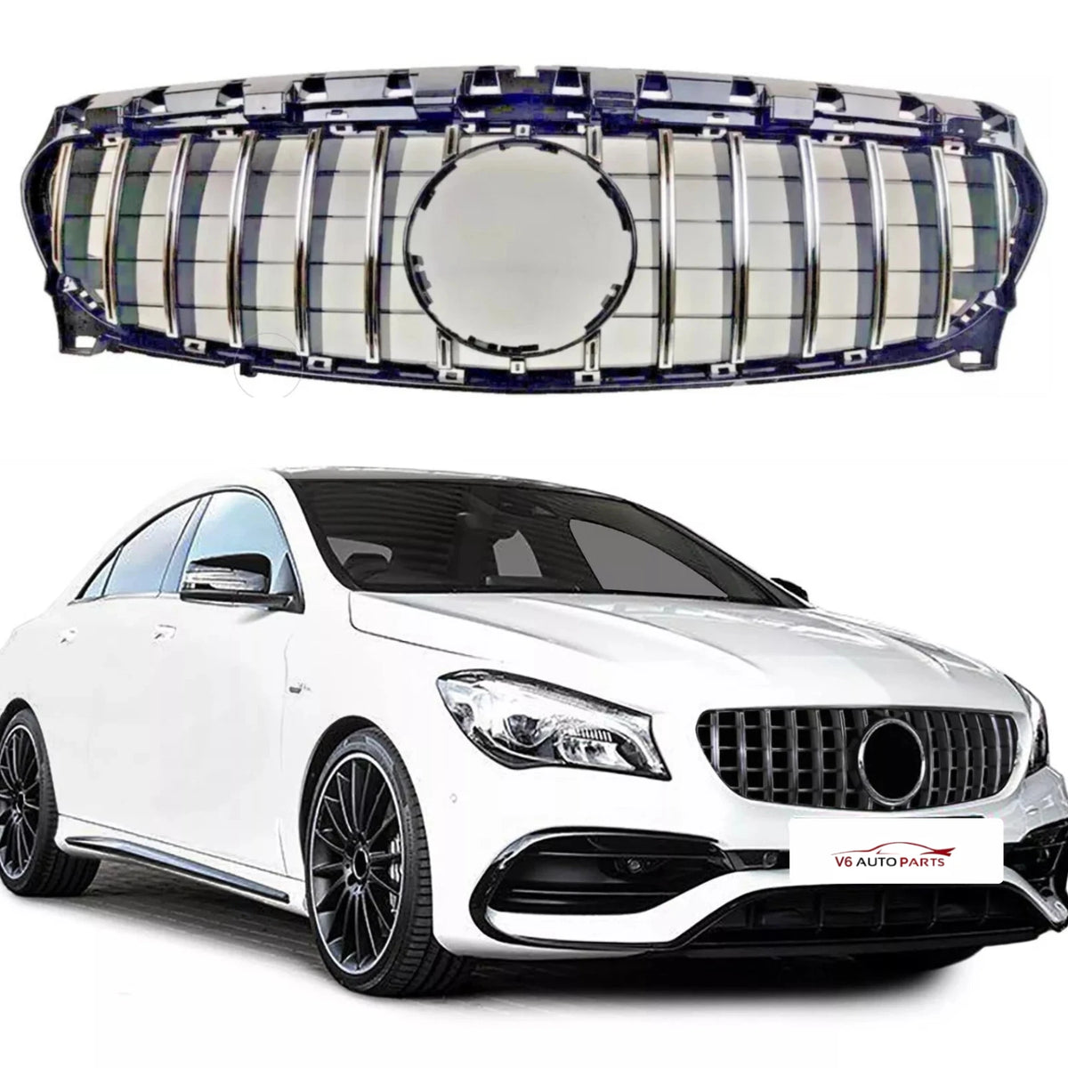 Vorderer Kühlergrill aus Chrom für Mercedes Benz CLA-Klasse R117 GT Panamericana 2017–2019 