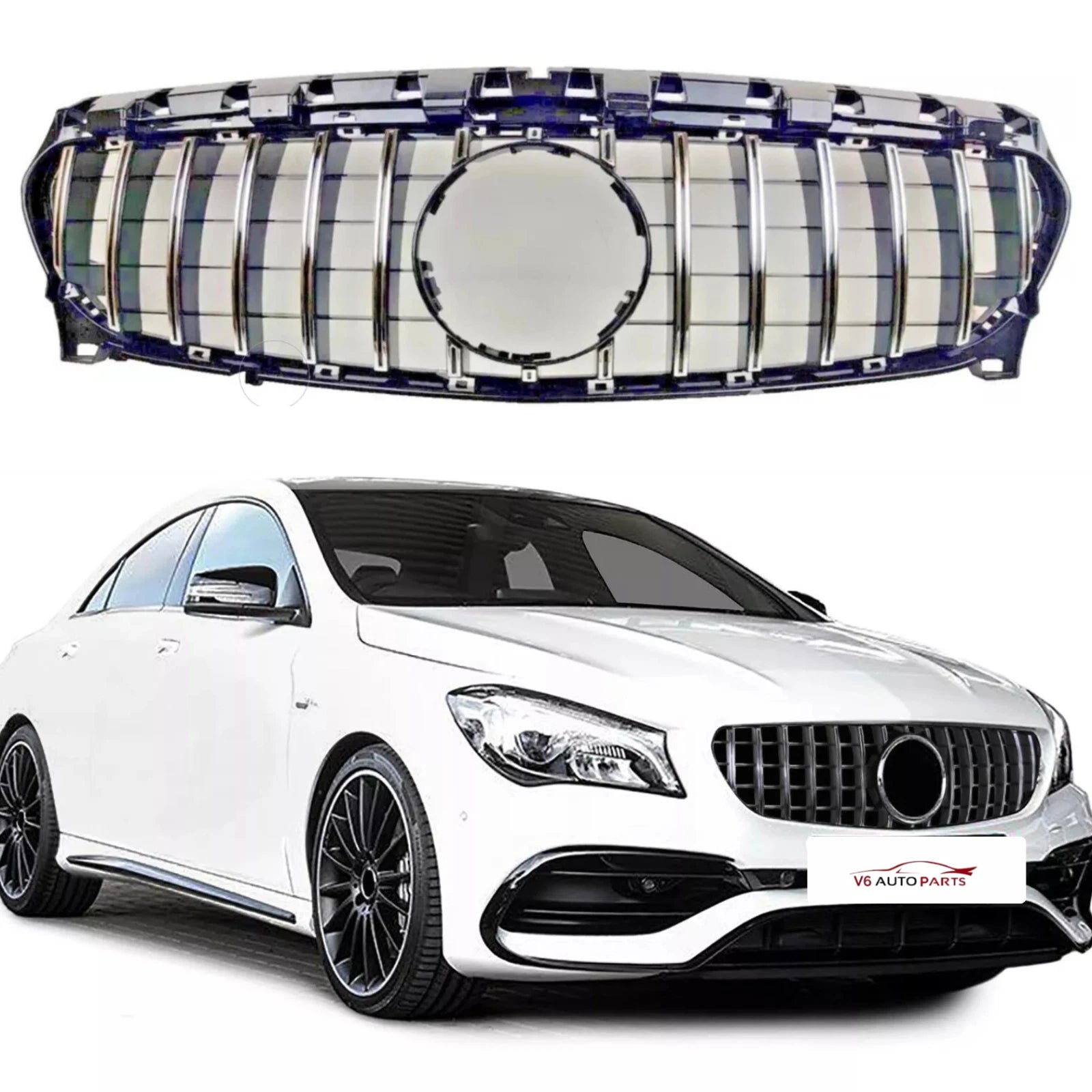 For Mercedes‑Benz CLA‑Class X117 Front Bumper Panamericana GT Grille (2017–2019)