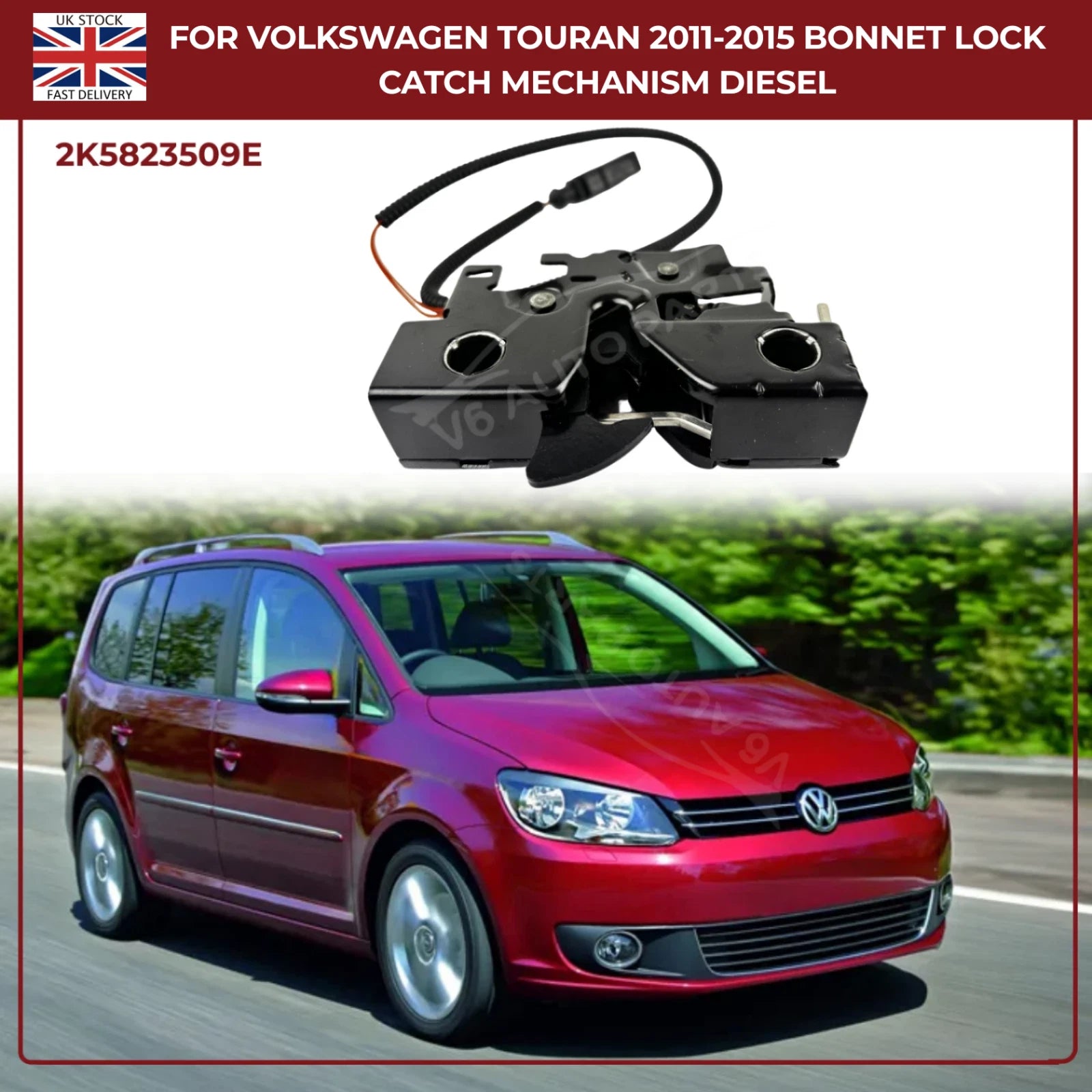 Bonnet Lock Catch Mechanism for VW Caddy MK4 2011–2020 | OEM 2K5823509E