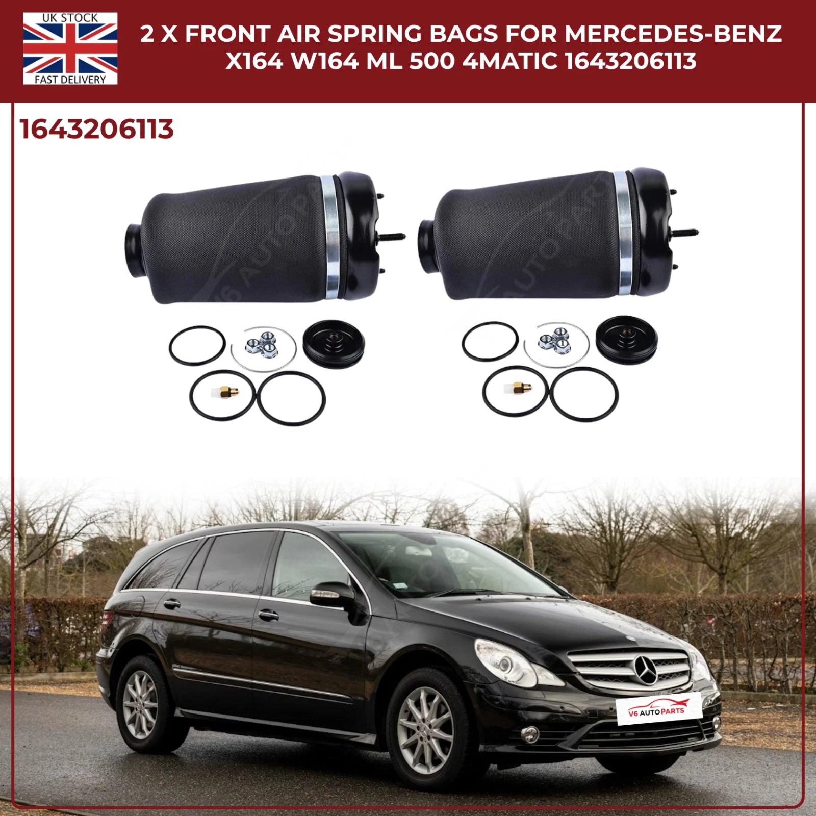 2x Front Air Suspension Spring Bags — Mercedes-Benz GL/ML-Class X164 W164 (GL 450, ML 500)