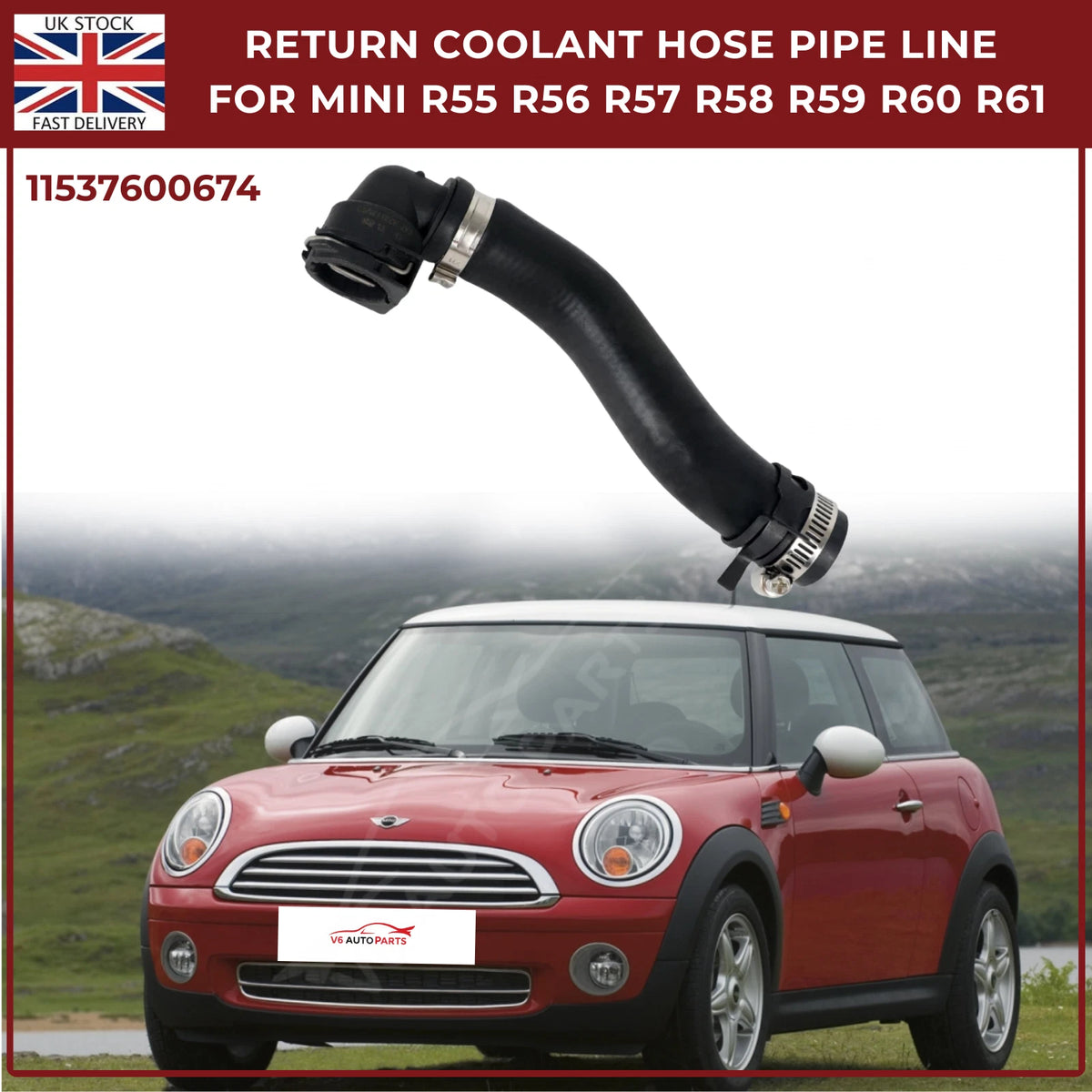 Return Coolant Hose Pipe Line For MINI R55 R56 R57 R58 R59 R60 R61 11537600674