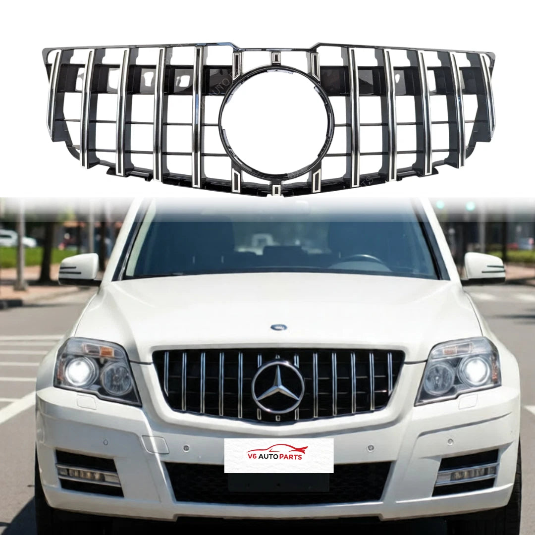 For Mercedes GLK-Class X204 Chrome Panamericana AMG GT-R Front Bumper Grille (2008–2012)