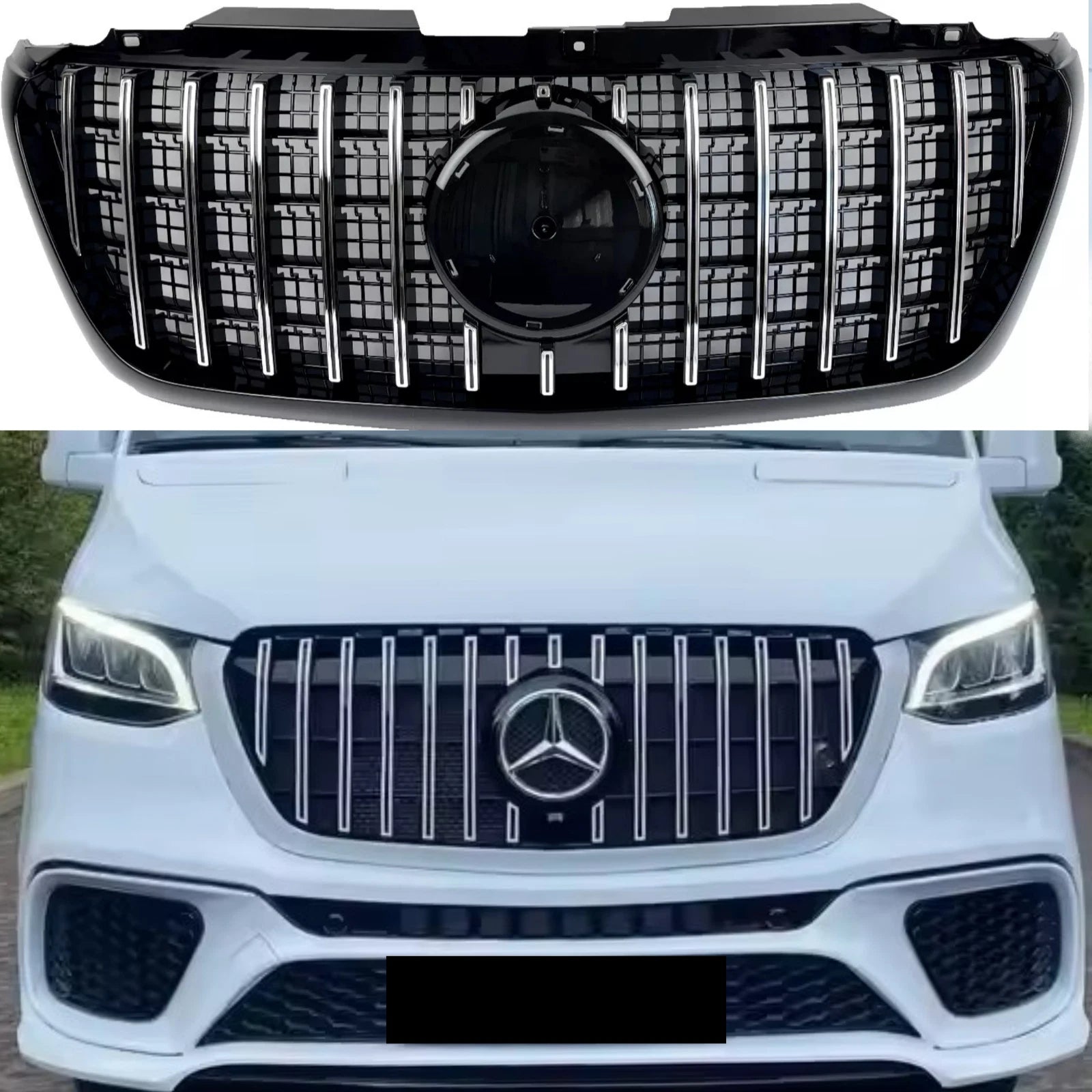 For Mercedes Benz Sprinter W907 2018–2025 Facelift Panamericana Front Radiator Grille