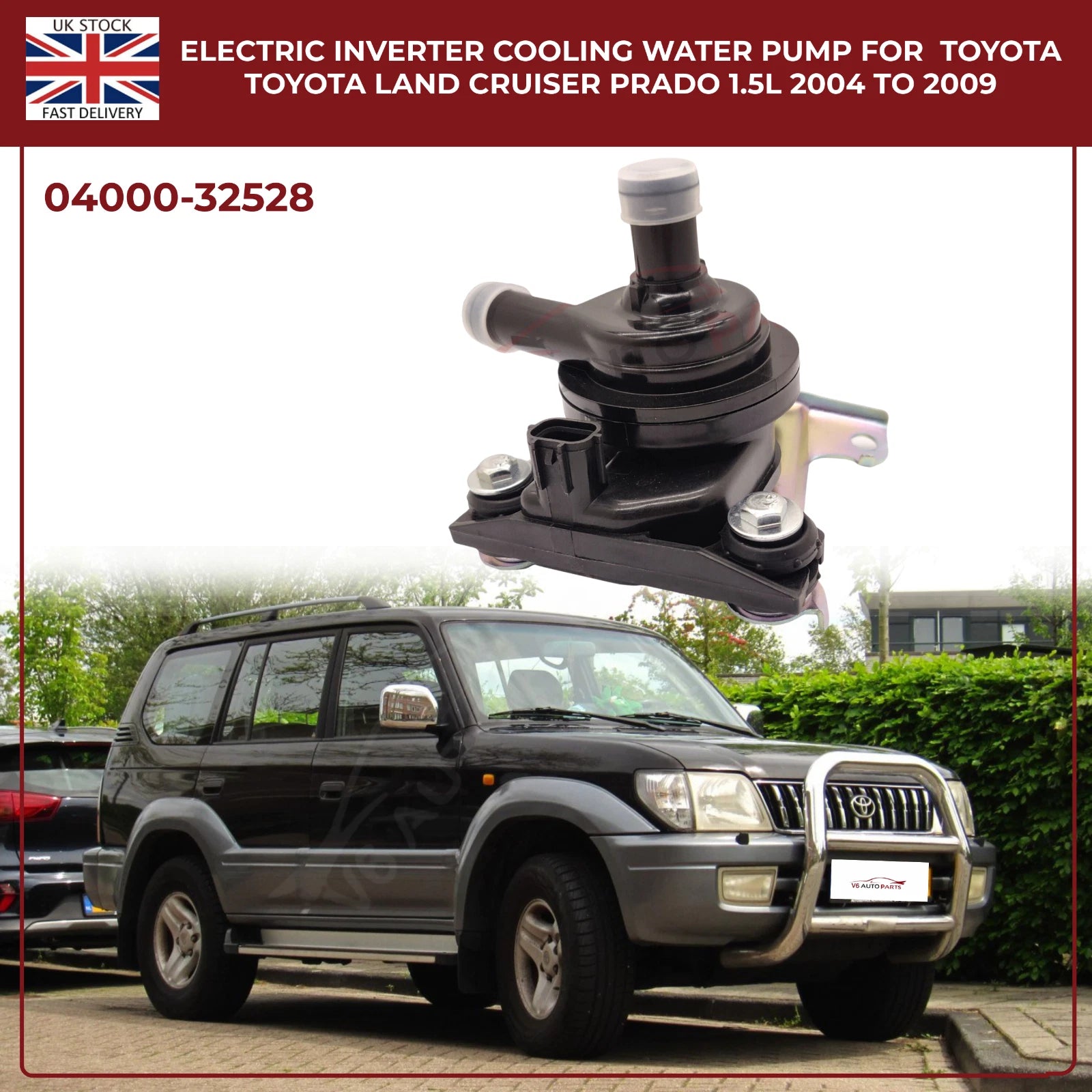 Electric Inverter Cooling Water Pump for Toyota Prius 2004–2009 1.5L Hybrid (OEM Replacement)