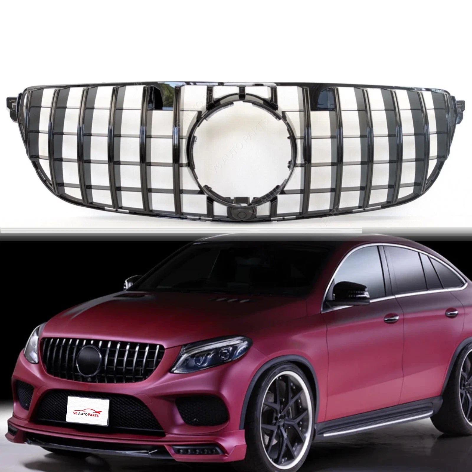 Frontstoßstangengrill für 2015–2018 Mercedes Benz GLE-Klasse C292 500 Facelift GT-R
