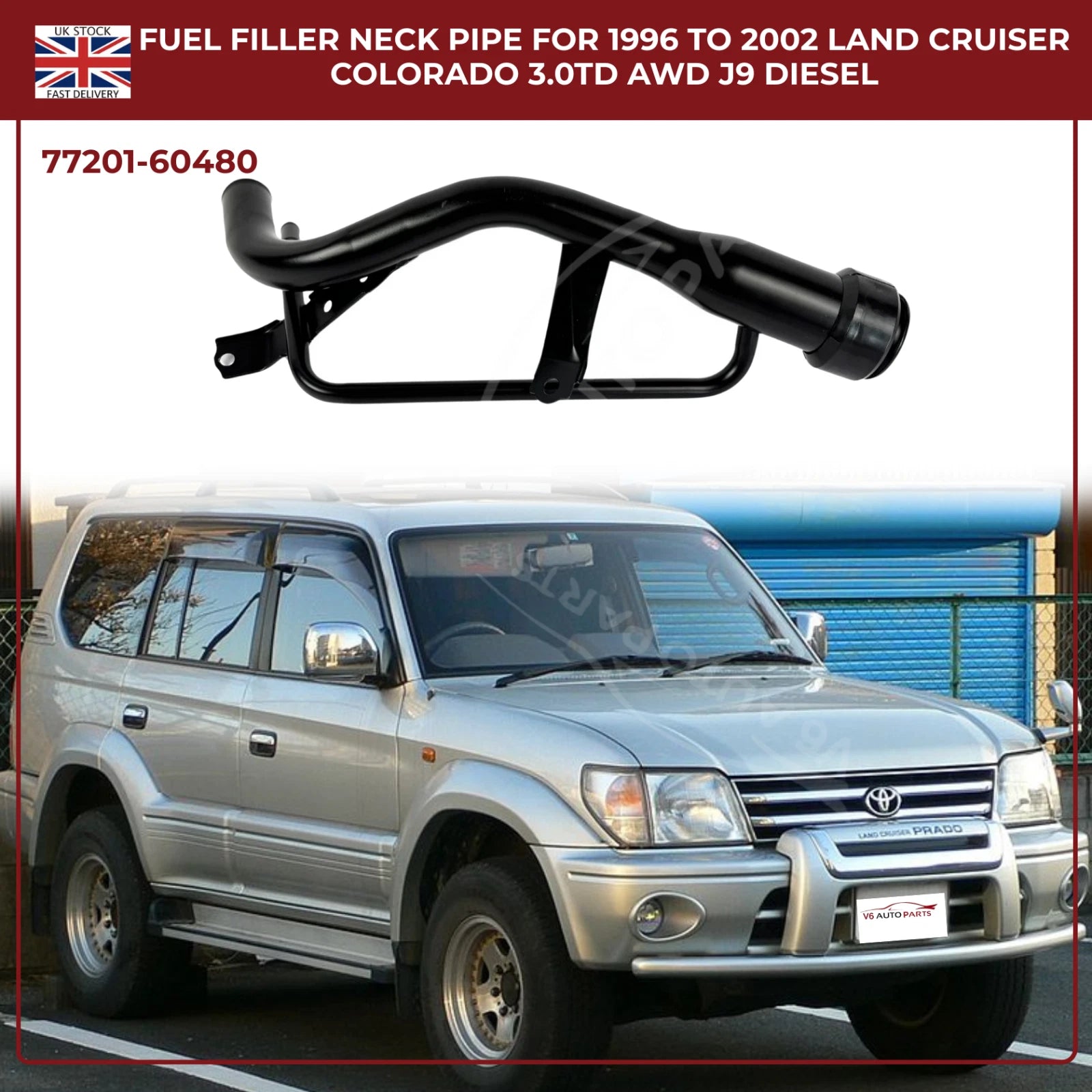 Fuel Tank Filler Neck Pipe 77201-60480 | Fits Toyota Land Cruiser Colorado J9 Diesel 1996–2002