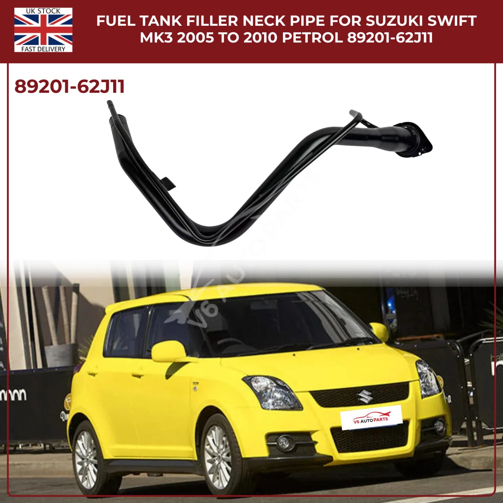 Petrol Fuel Tank Filler Neck Pipe For Suzuki Swift Mk3 (2005–2010) – OEM Ref 89201‑62J11
