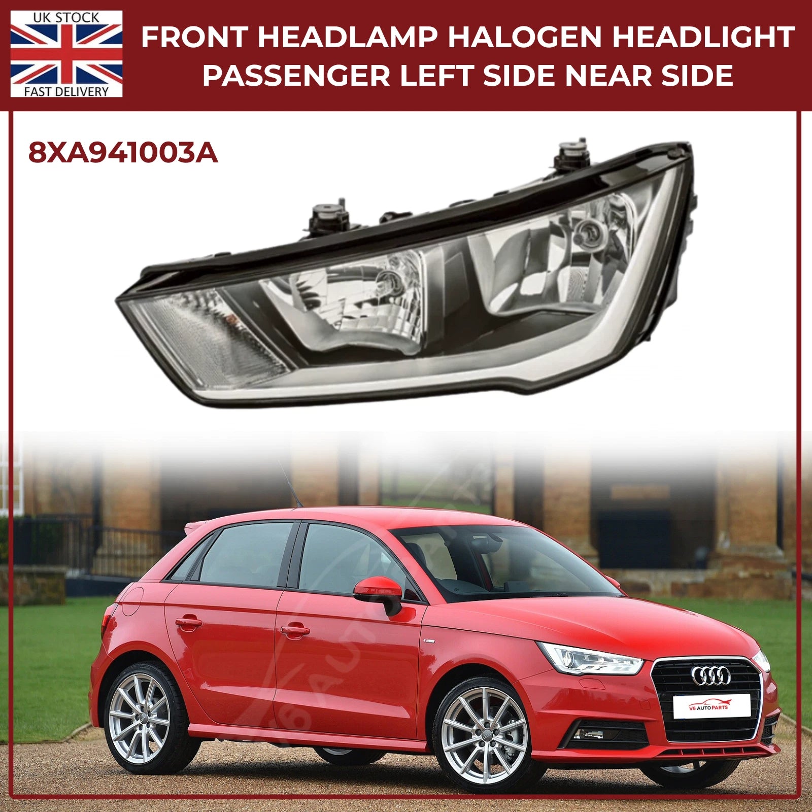 Audi A1 Headlight Halogen – Passenger Left (2015–2018)