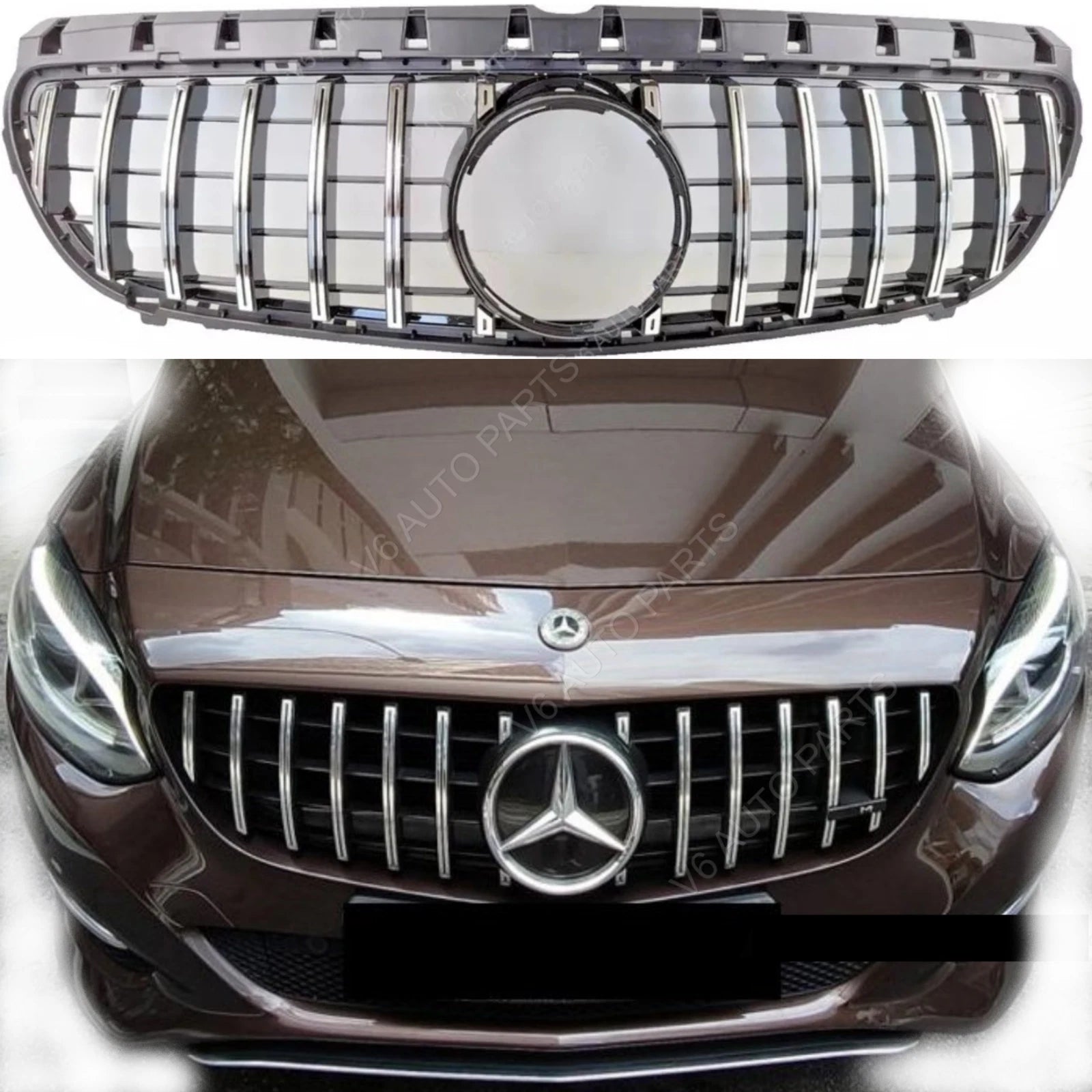 Mercedes Benz B-Class W246 Front Bumper GT Panamericana Chrome Grille (B200, B220, B250, 2015–2018)