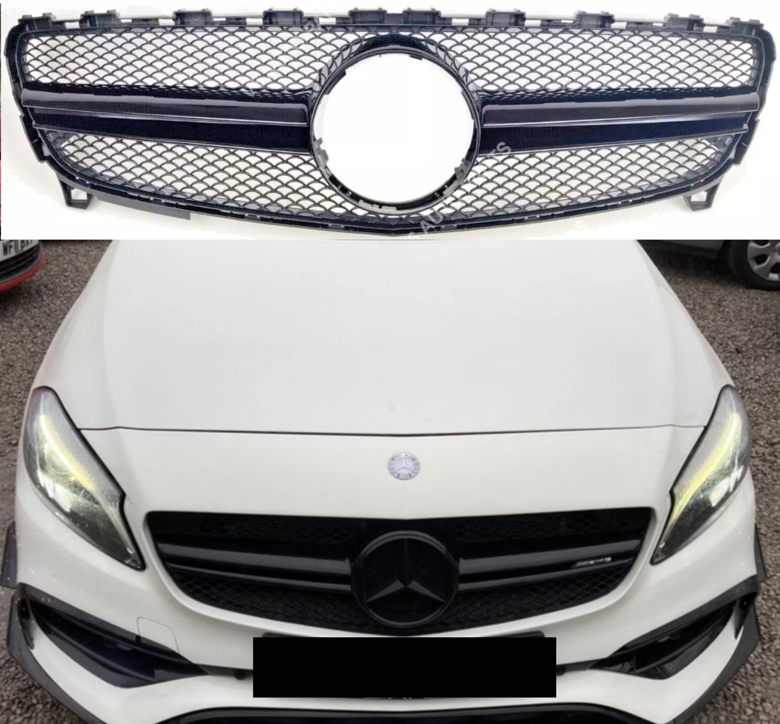 For Mercedes A-Class W176 A160 A220 A320 Replacement Front Radiator Black Grille AMG 2015-18