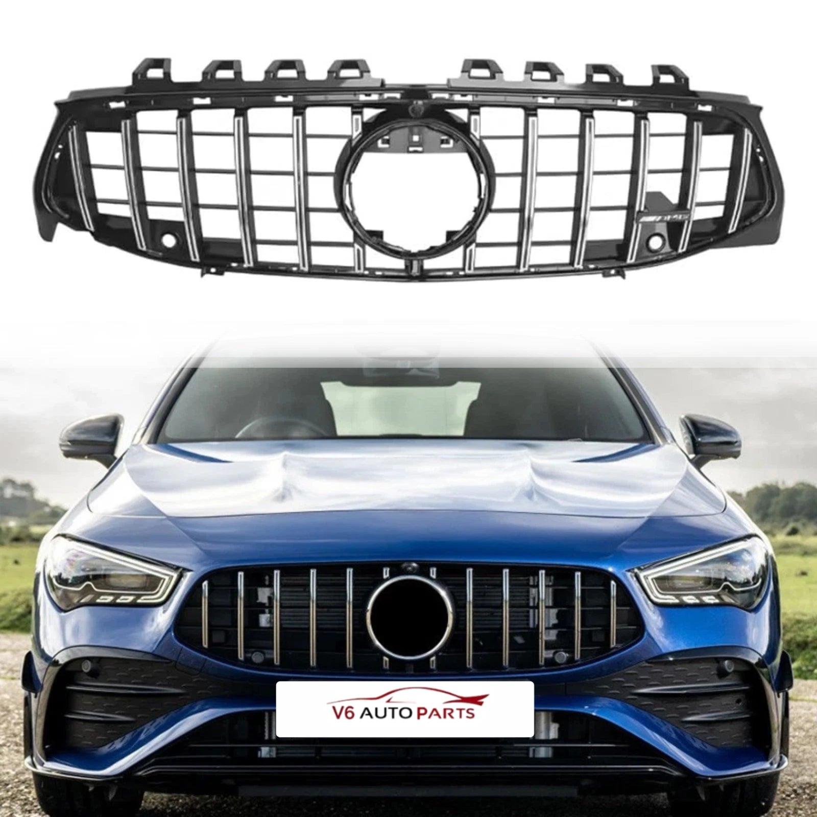 Mercedes‑Benz CLA‑Class X118 (2019–2023 Facelift) – GT Front Radiator Grille Chrome Upgrade for CLA200d