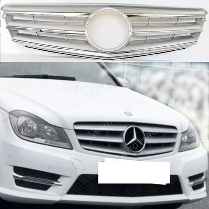 Mercedes C‑Class S204 Estate Front Bumper Chrome Grille 2007‑2014 | Fits C180, C350CDI
