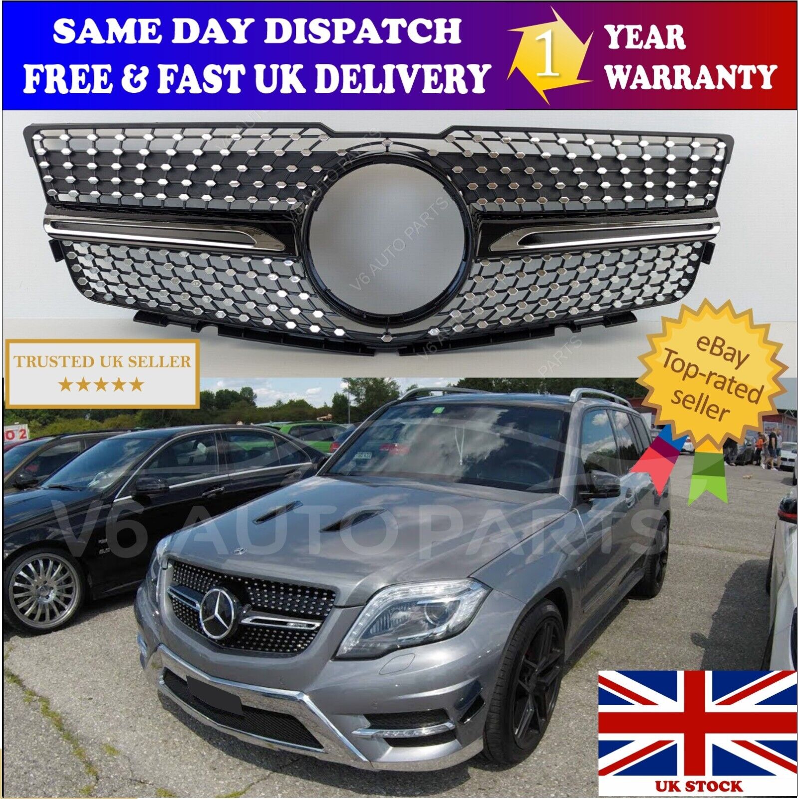 For Mercedes Benz GLK Class X204 Pre-Facelift Sport Front Bumper Grille 2008-12