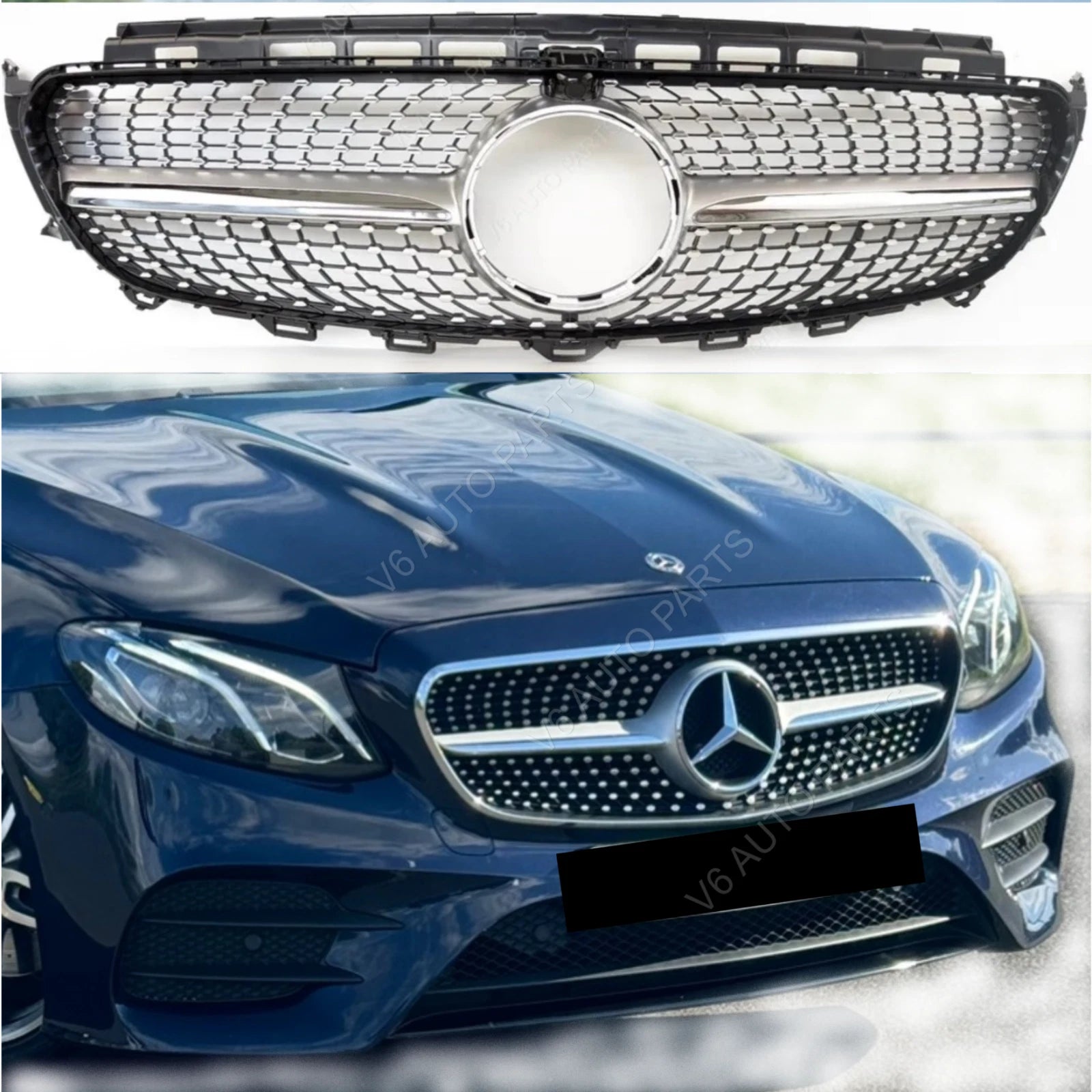For Mercedes-Benz E-Class W213/W238 Front Bumper Diamond Grille (2016–2021 | E200, E220, E300, E400, E43, E53 | Cabrio & Saloon)