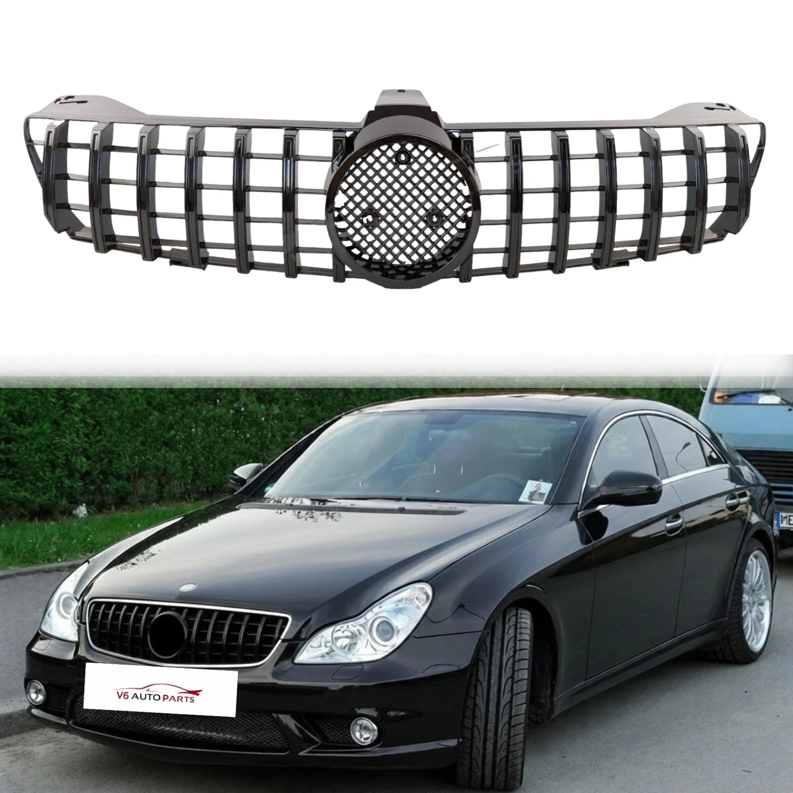 Schwarzer Kühlergrill vorne für Mercedes CLS-Klasse 2005 - 2008 W219 Panamericana