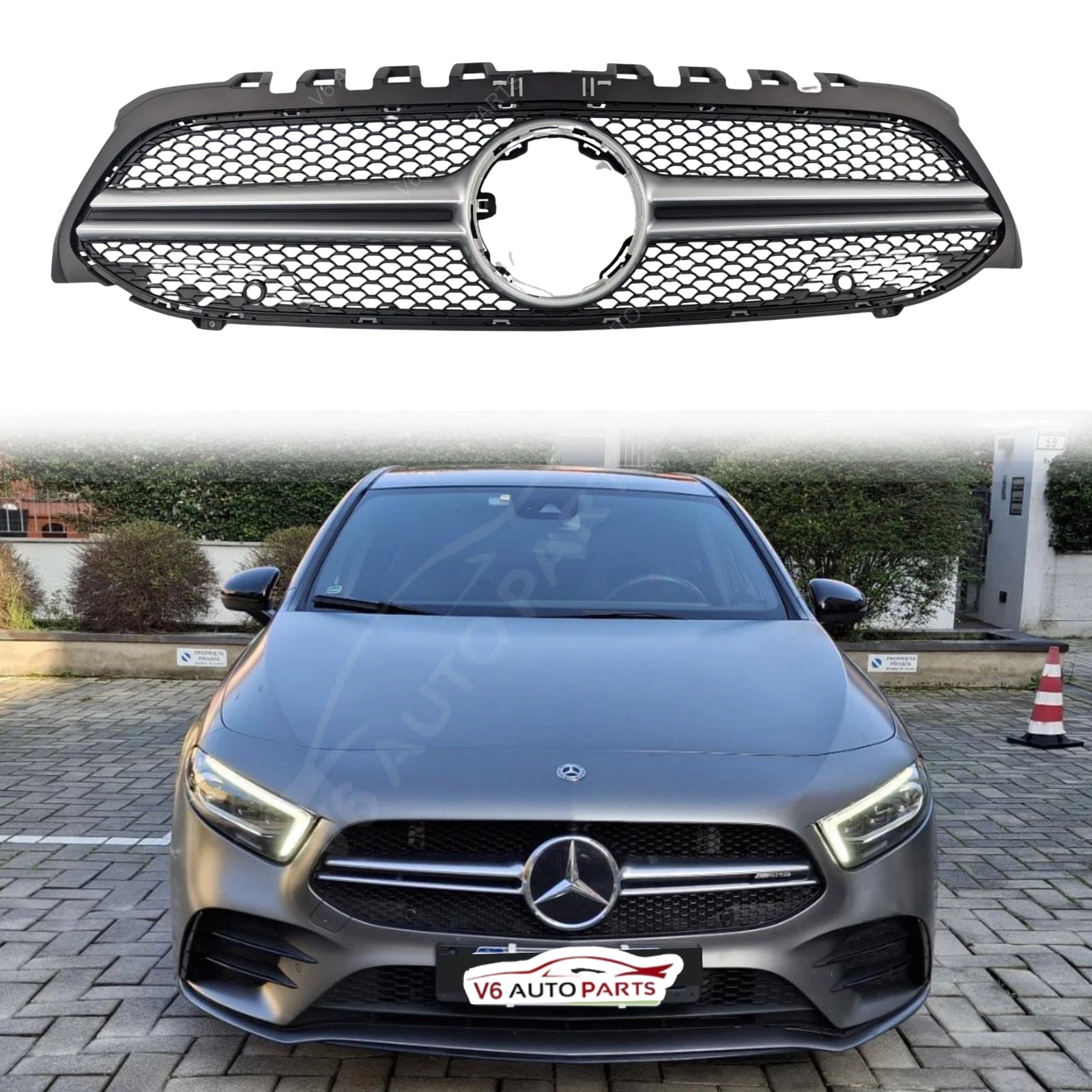 Mercedes-Benz A-Class W177 Front Radiator Grille – Fits A250, A35, A45 AMG 4MATIC (2018–2023)