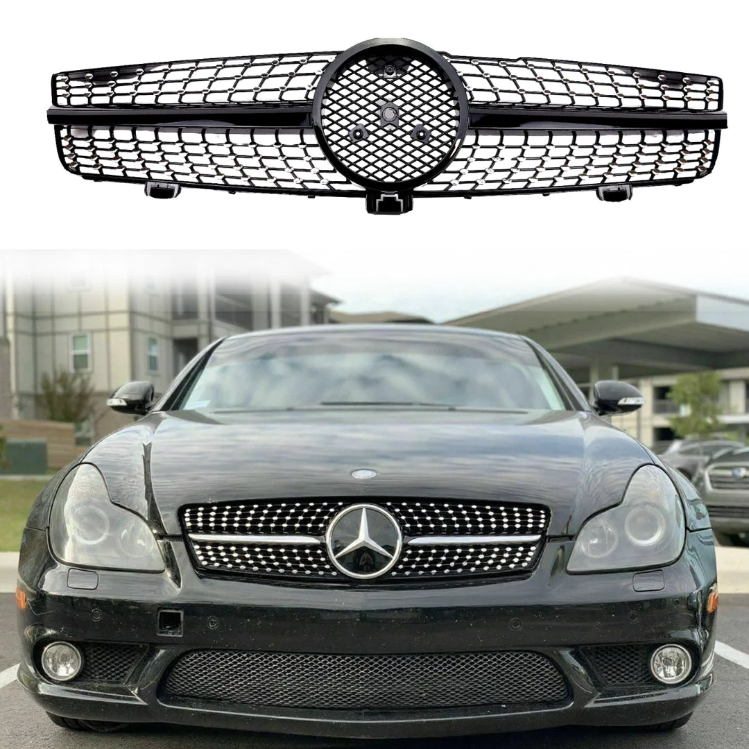 Mercedes‑Benz CLS‑Class W219 (2008‑2010) Diamond Black Front Radiator Grille – Fits CLS500, CLS280, AMG Facelift Models