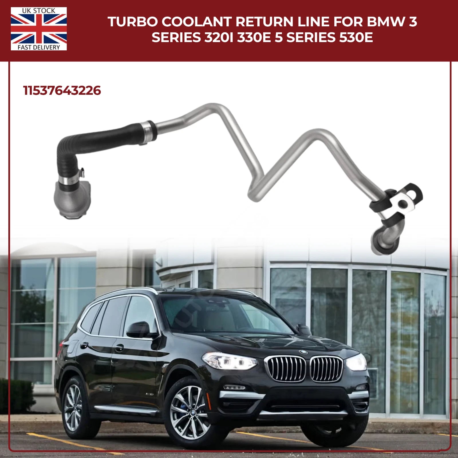 BMW Turbocharger Coolant Return Hose – Right Passenger Side | Fits B46/B48 Petrol Engines | OEM Ref 11537643226