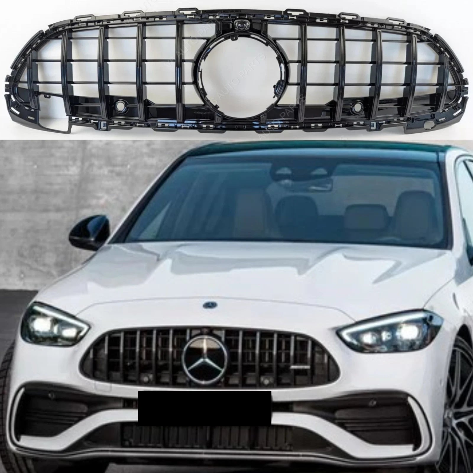 For Mercedes-Benz C-Class W206 (2020–2023) Sport Panamericana GT Front Radiator Grille – Gloss Black