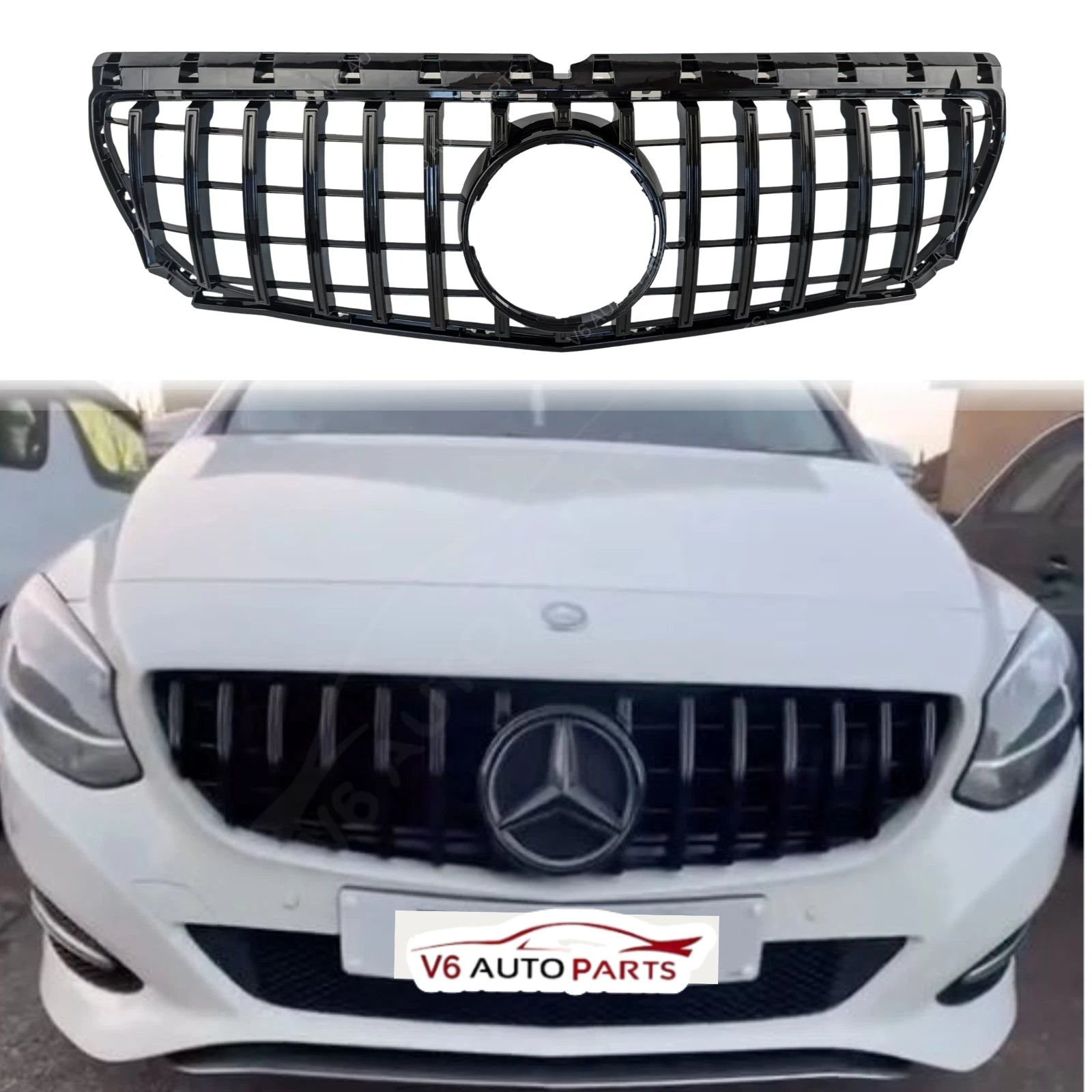 Mercedes-Benz B-Class W246 B200 GT Style Gloss Black Front Bumper Mesh Grille (2011–2014)
