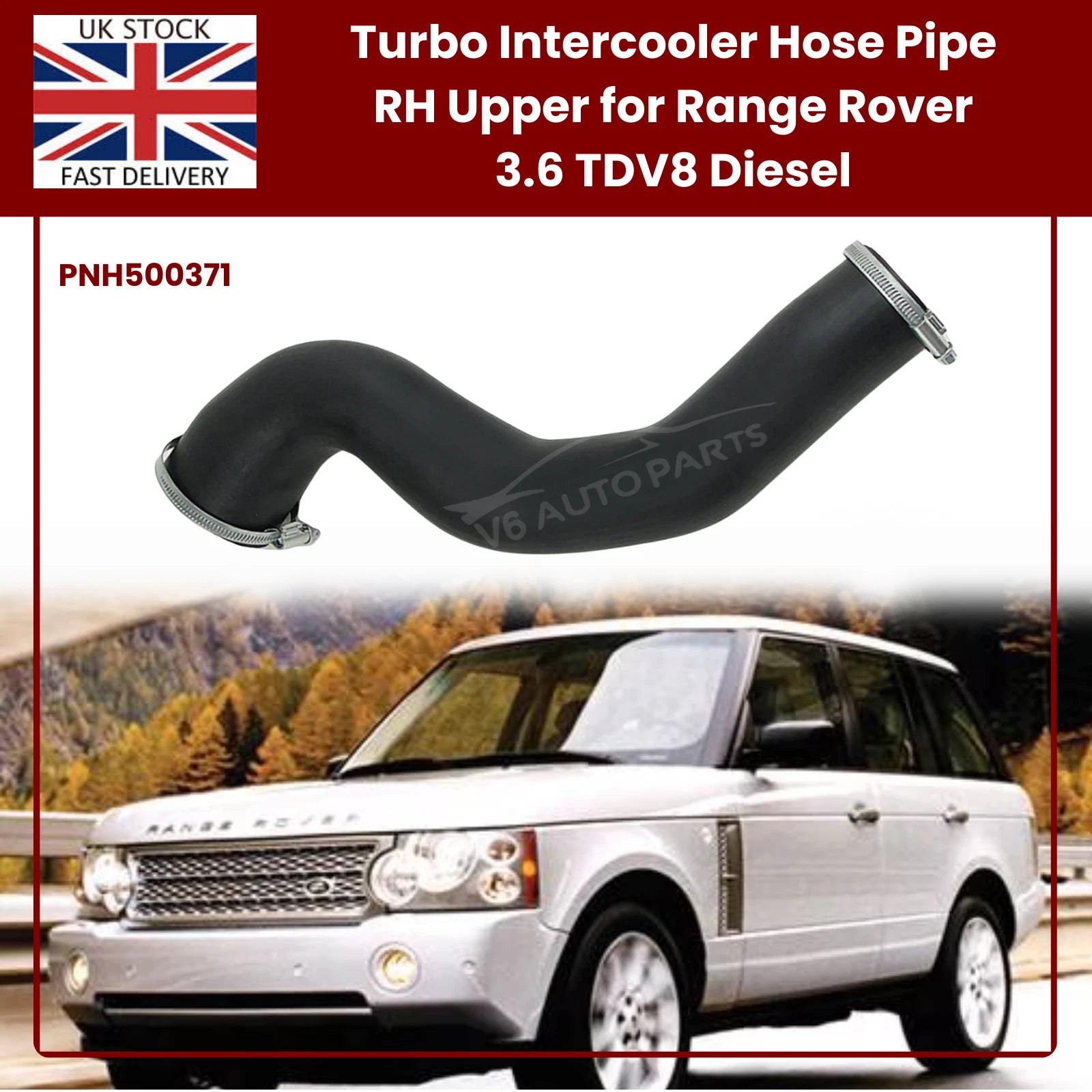 Range Rover 3.6 TDV8 Turbo Intercooler Hose Pipe – Right Upper (PNH500371) | L322 & Sport 2006–2013