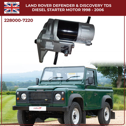 Land Rover Td5 Starter Motor 228000‑7220 | Defender & Discovery 2.5 Diesel 1998‑2006
