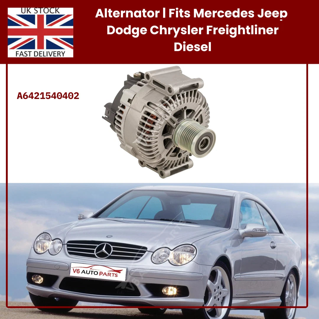 Brand New 180A Alternator – Fits Mercedes, Jeep, Dodge, Chrysler & Freightliner (OEM A6421540402 Replacement)